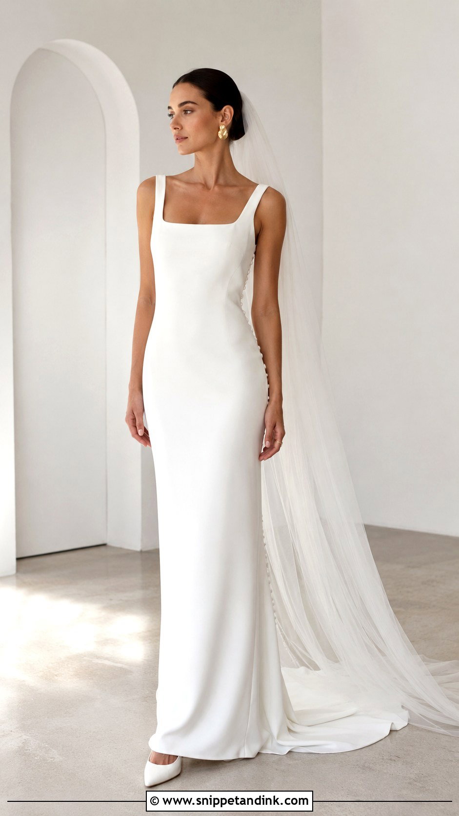 Minimalist Crepe Wedding Dress - Snippet and Ink - 30 Fancy Wedding Dresses