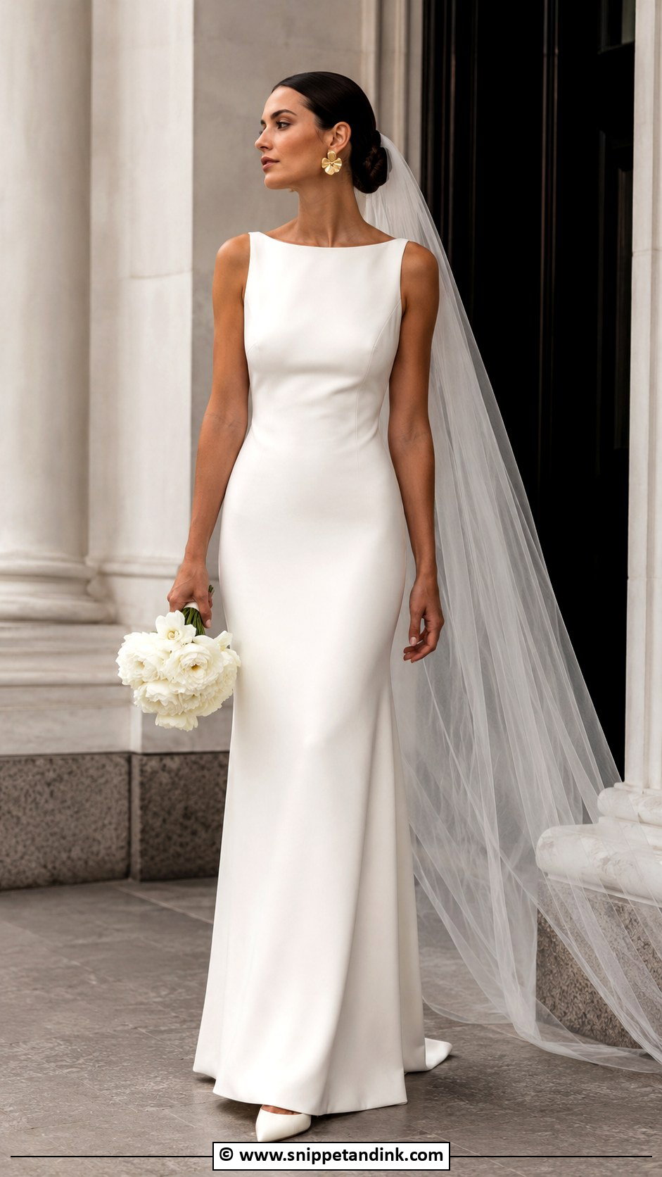 Minimalist Crepe Wedding Dress - Snippet and Ink - 25 Trendy Wedding Dresses