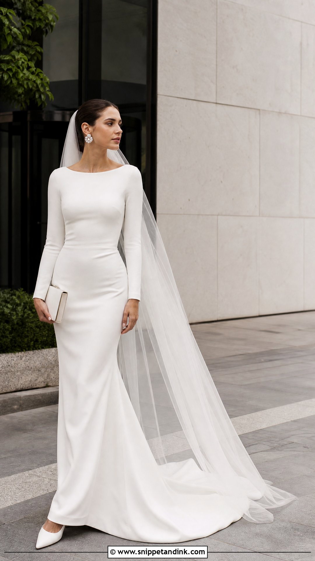 Minimalist Crepe Wedding Dress - Snippet and Ink - 20 Bride Dresses 2025