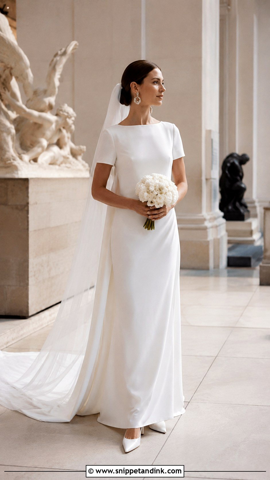 Minimalist Crepe Wedding Dress - Snippet and Ink - 20 Loose Wedding Dress Ideas
