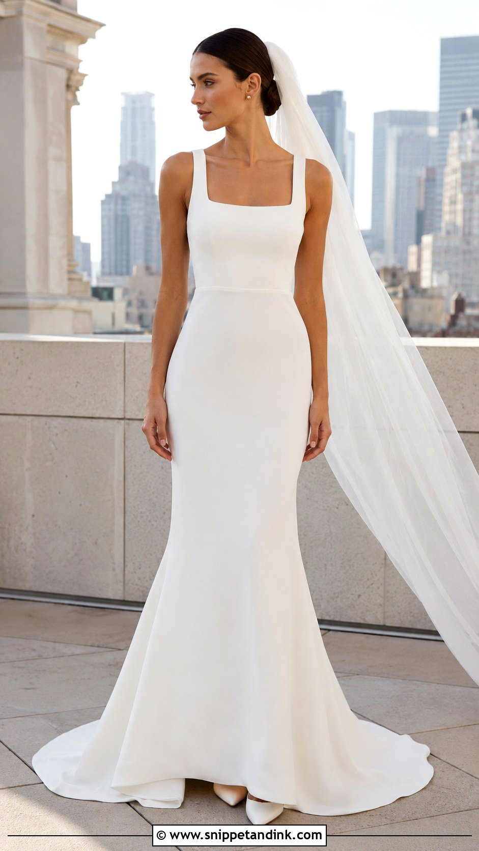 Minimalist Crepe Wedding Dress - Snippet and Ink - 25 Structured Wedding Dress Ideas