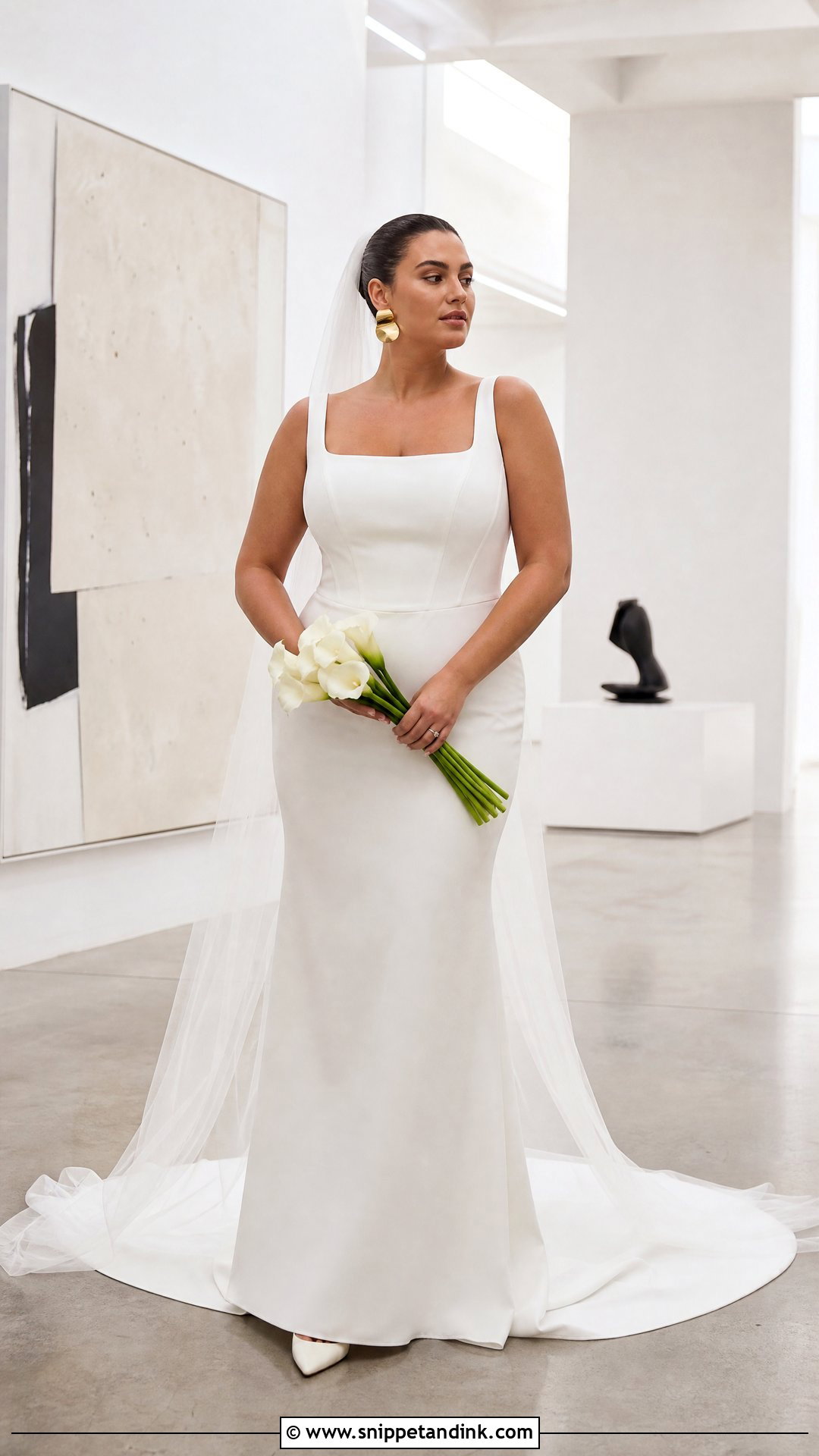 Minimalist Crepe Wedding Dress - Snippet and Ink - 25 Wedding Dress Curvy Bride Ideas