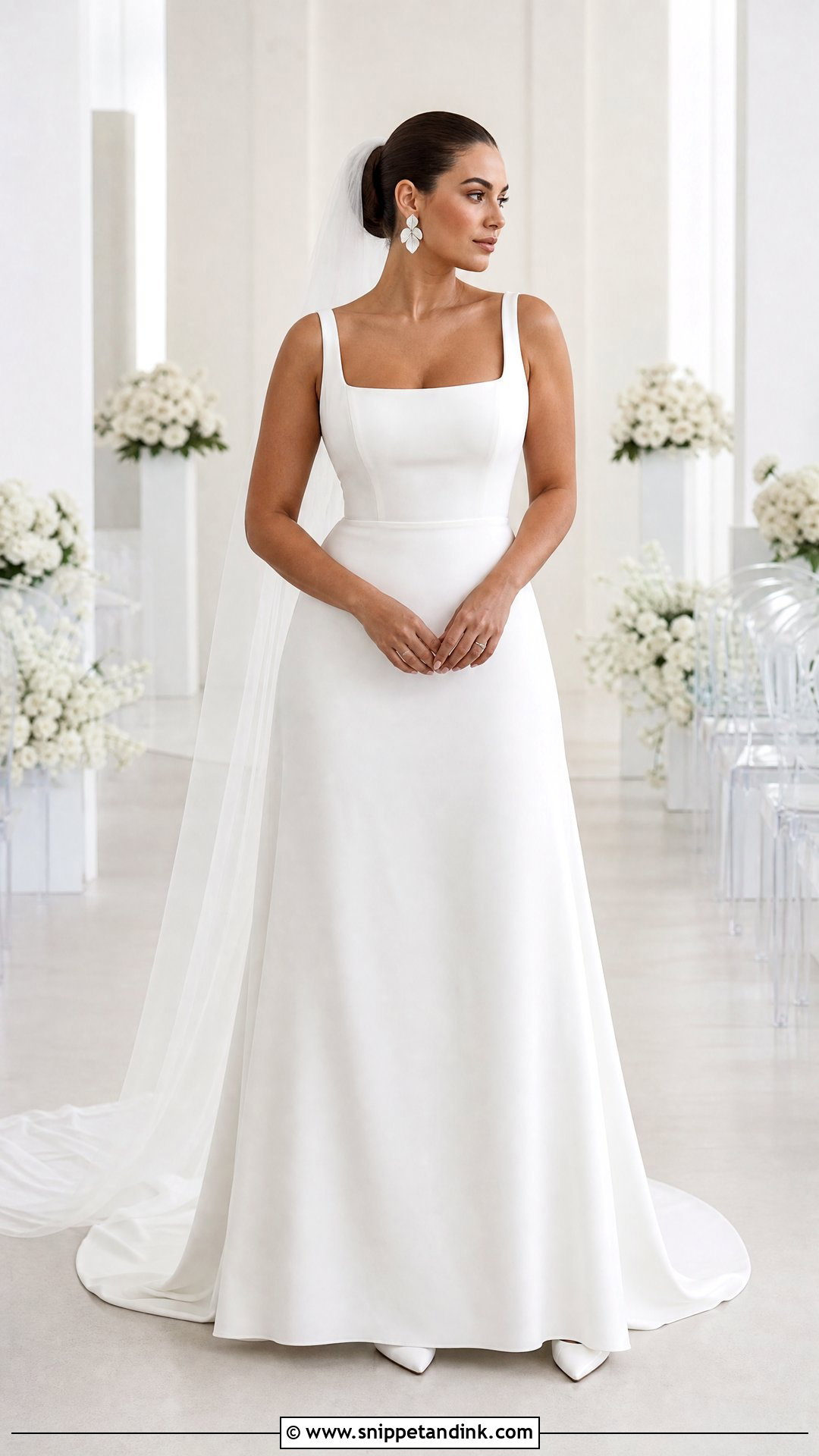 Minimalist Crepe Wedding Dress - Snippet and Ink - 25 Wedding Dresses for Big Busts