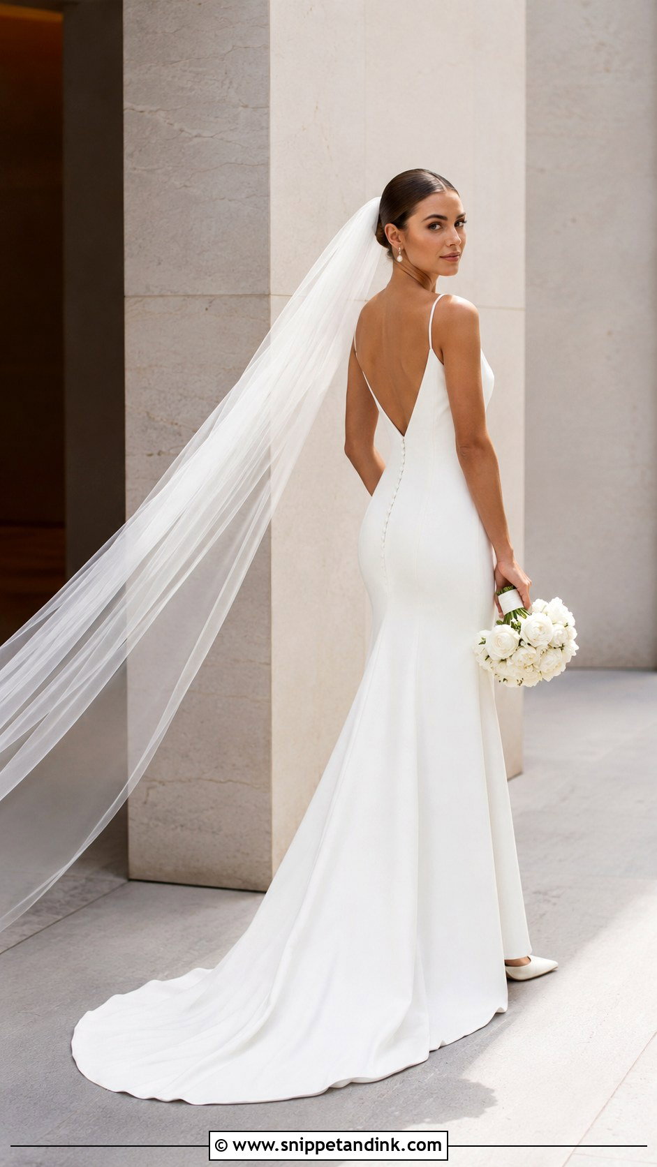 Minimalist Crepe Wedding Dress - Snippet and Ink - 20 2010s Wedding Dress Ideas