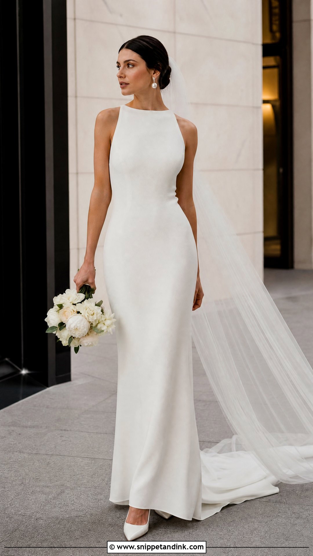 Minimalist Crepe Wedding Dress - Snippet and Ink - 20 Uk Wedding Dress Ideas