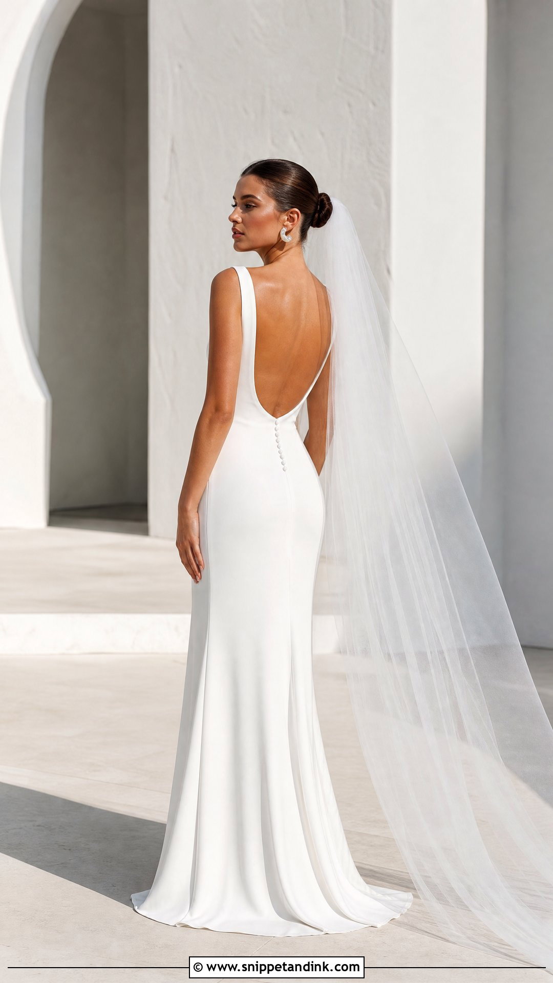 Minimalist Crepe Wedding Dress - Snippet and Ink - 20 Wedding Dresses for Sale