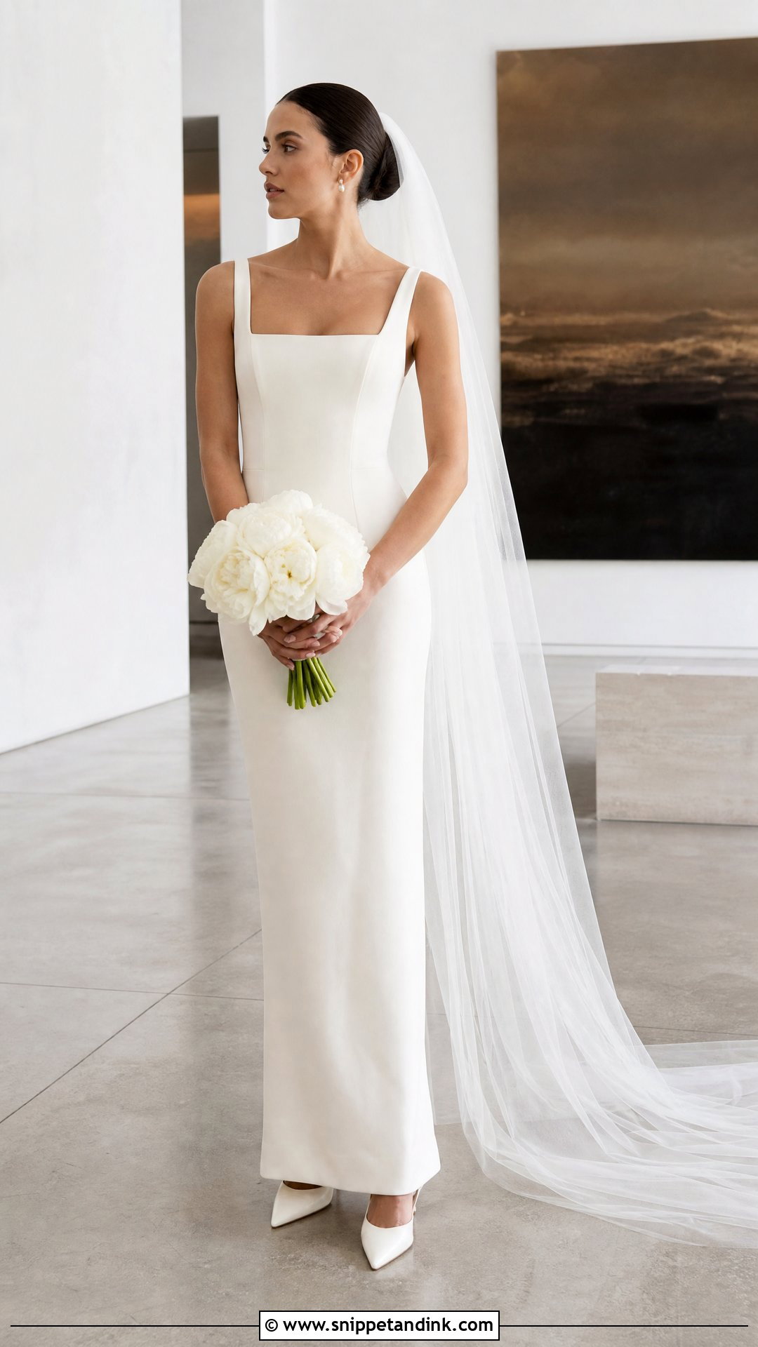 Minimalist Crepe Wedding Dress - Snippet and Ink - 20 Wedding Dresses Photos