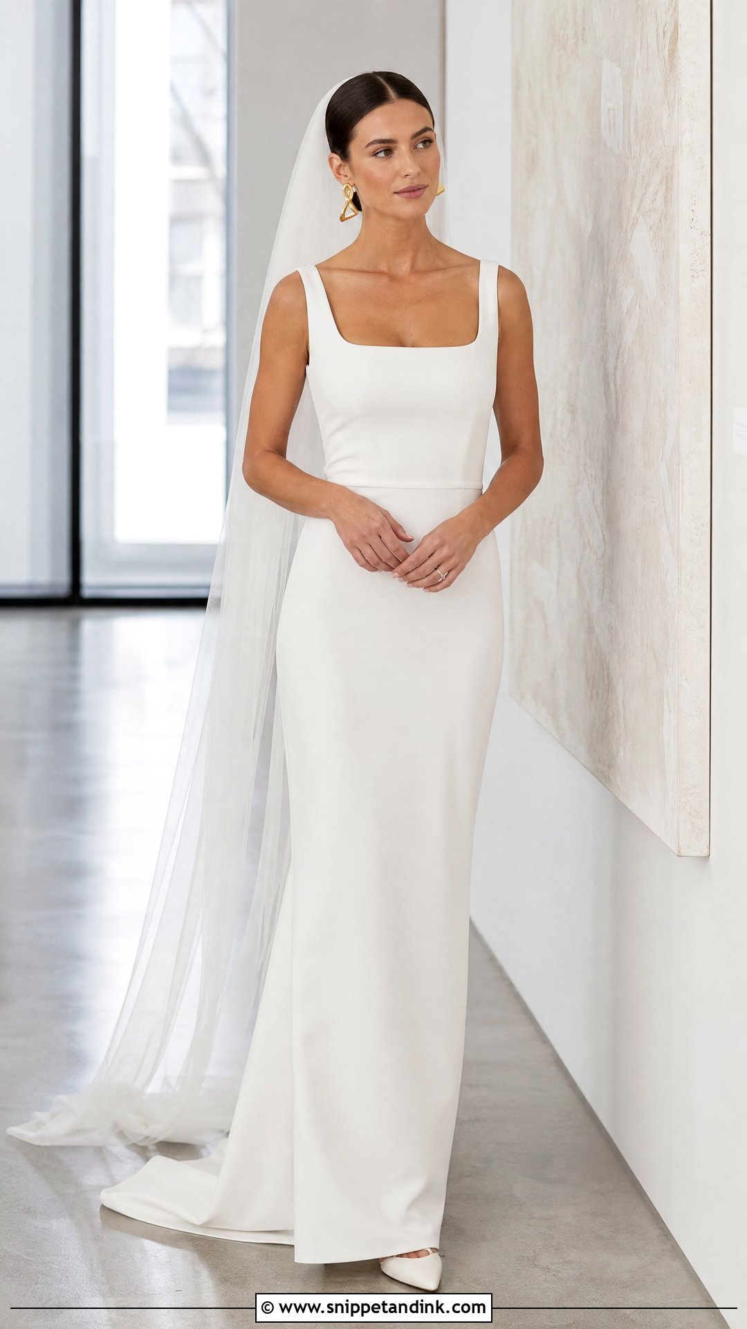 Minimalist Crepe Wedding Dress - Snippet and Ink - 20 Weeding Dress 2023 Ideas