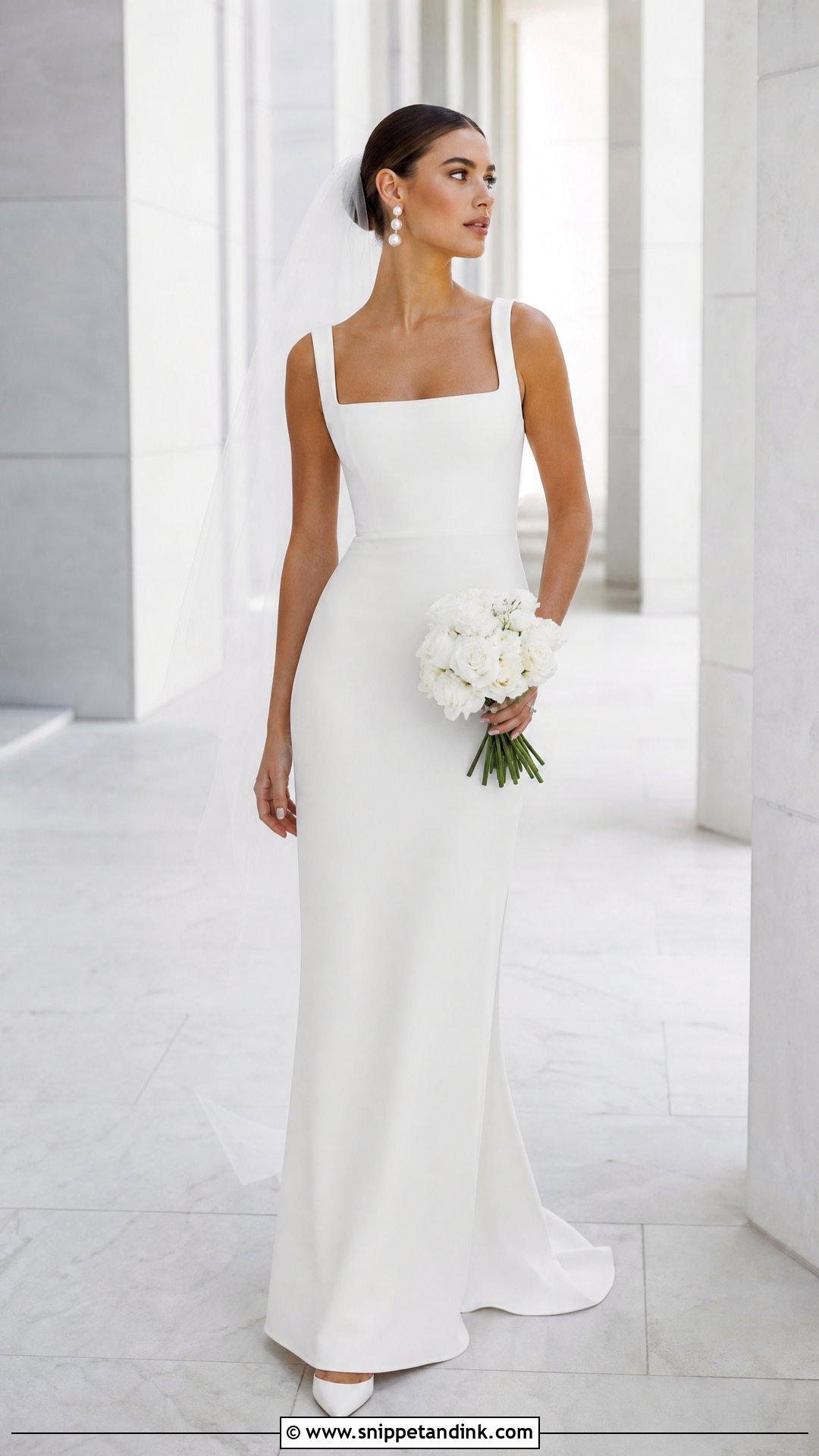 Minimalist Crepe Wedding Dress - Snippet and Ink - 20 Ladies Wedding Dress Ideas