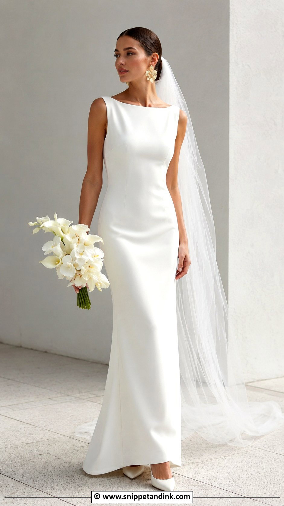 Minimalist Crepe Wedding Dress - Snippet and Ink - 30 Beautiful Wedding Dresses