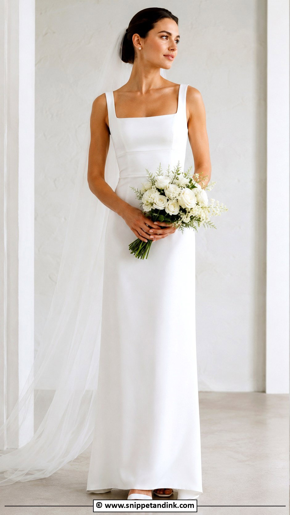 Minimalist Crepe Wedding Dress - Snippet and Ink - 30 Minimalist Wedding Dresses