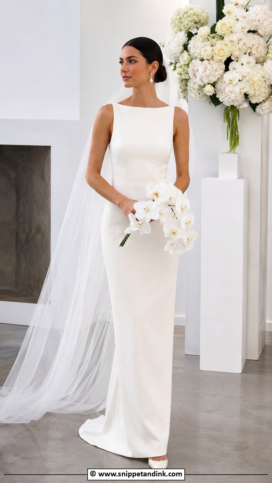 Minimalist Crepe Wedding Dress - Snippet and Ink - 30 Wedding Dress 2024 Ideas