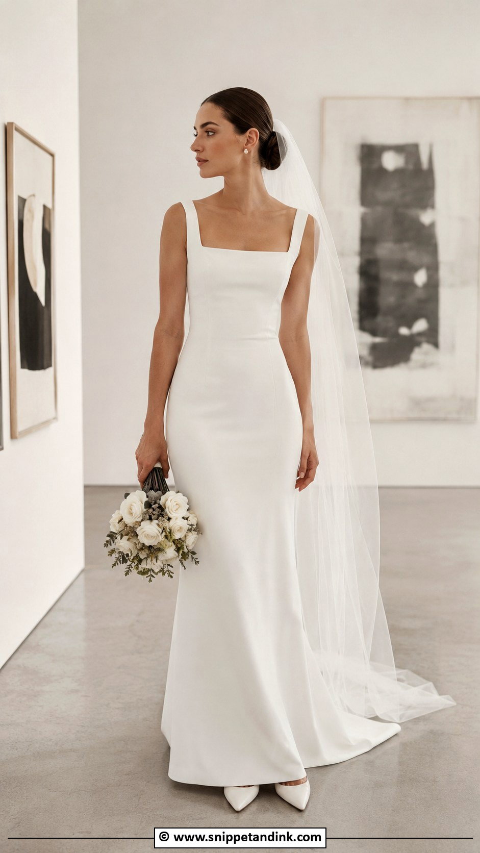 Minimalist Crepe Wedding Dress - Snippet and Ink - 30 Wedding Dress Inspiration Ideas