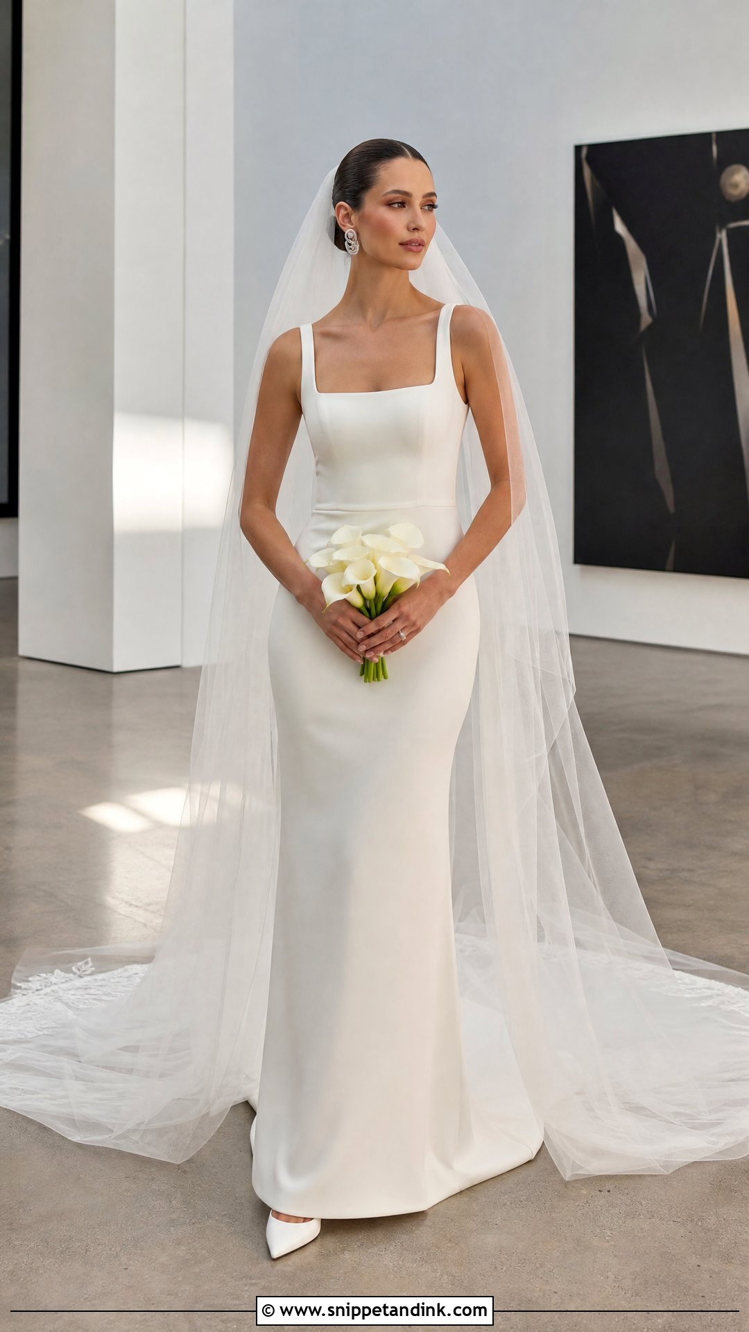 Minimalist Crepe Wedding Dress Photoshoot - Snippet and Ink - 20 Wedding Dresses Photoshoot