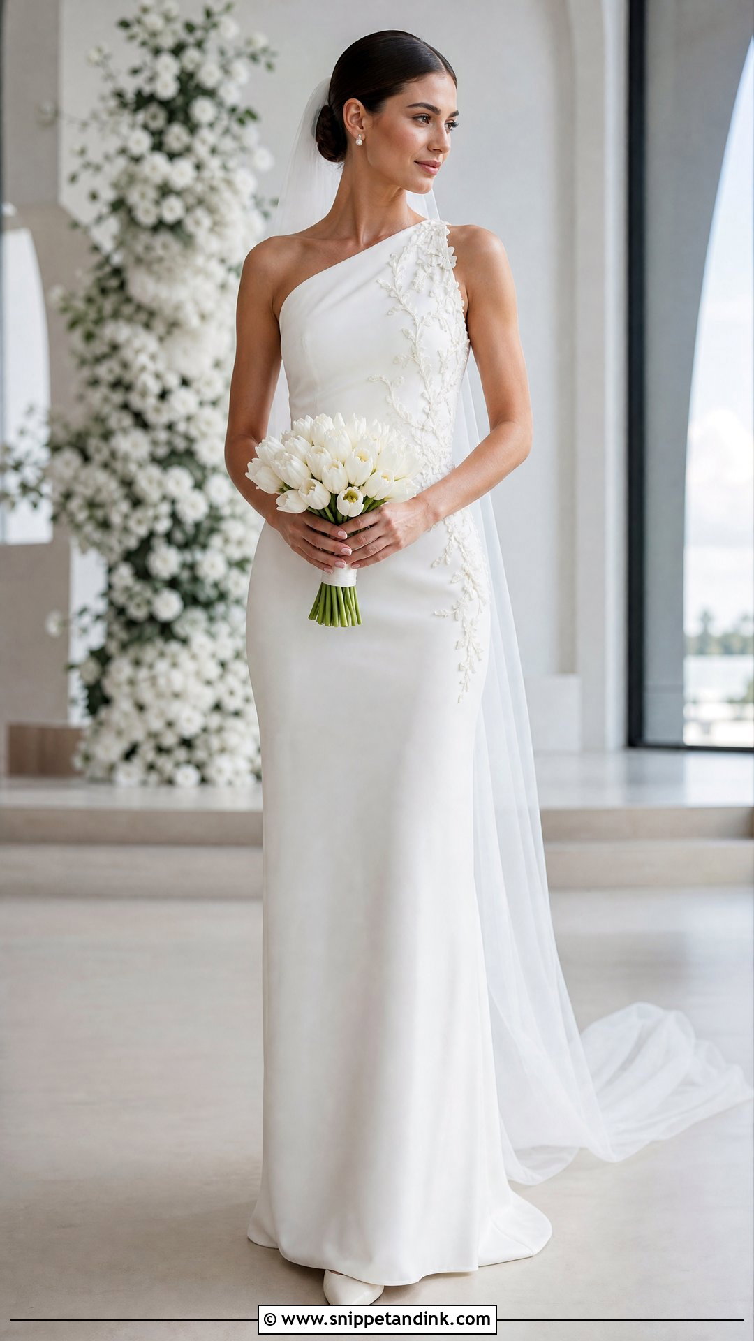 Minimalist Crepe Wedding Dress With Vines - Snippet and Ink - 20 Wedding Dress with Vines Ideas