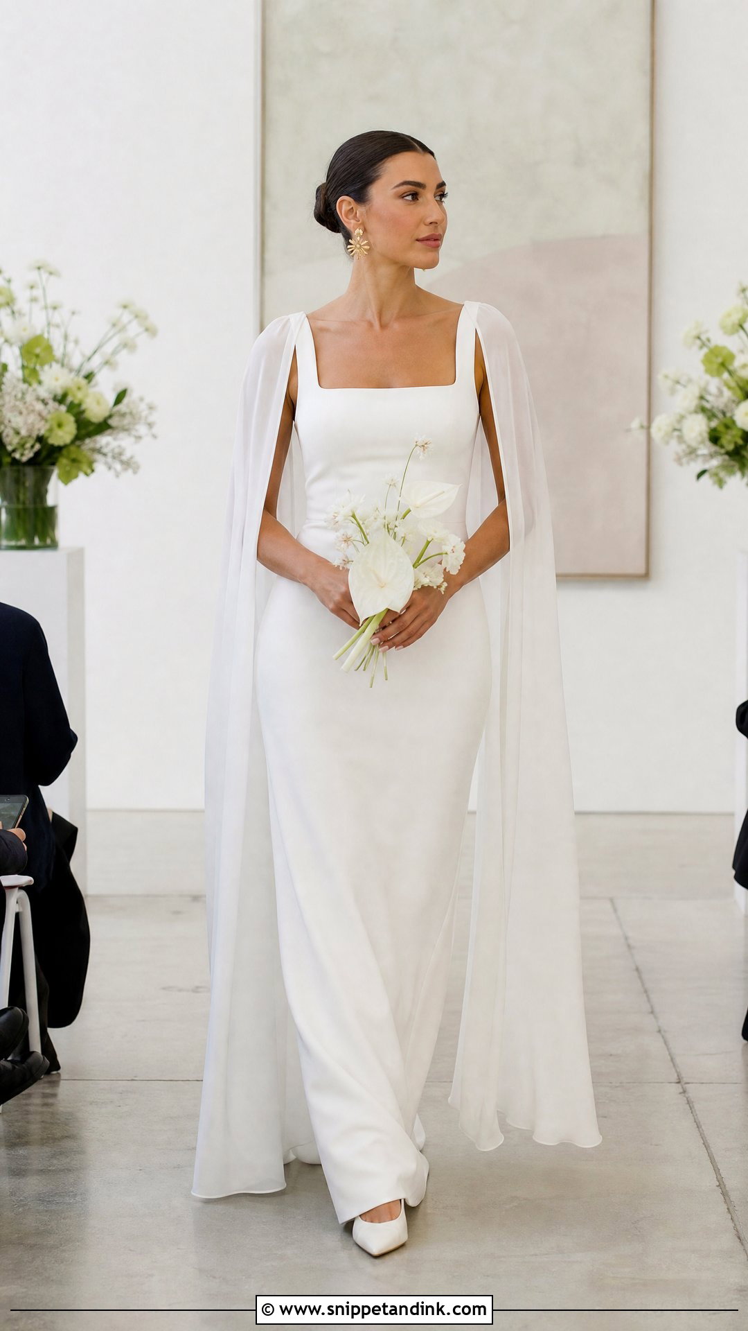 Minimalist Crepe Wedding Dress With Wings - Snippet and Ink - 20 Wedding Dress with Wings Ideas