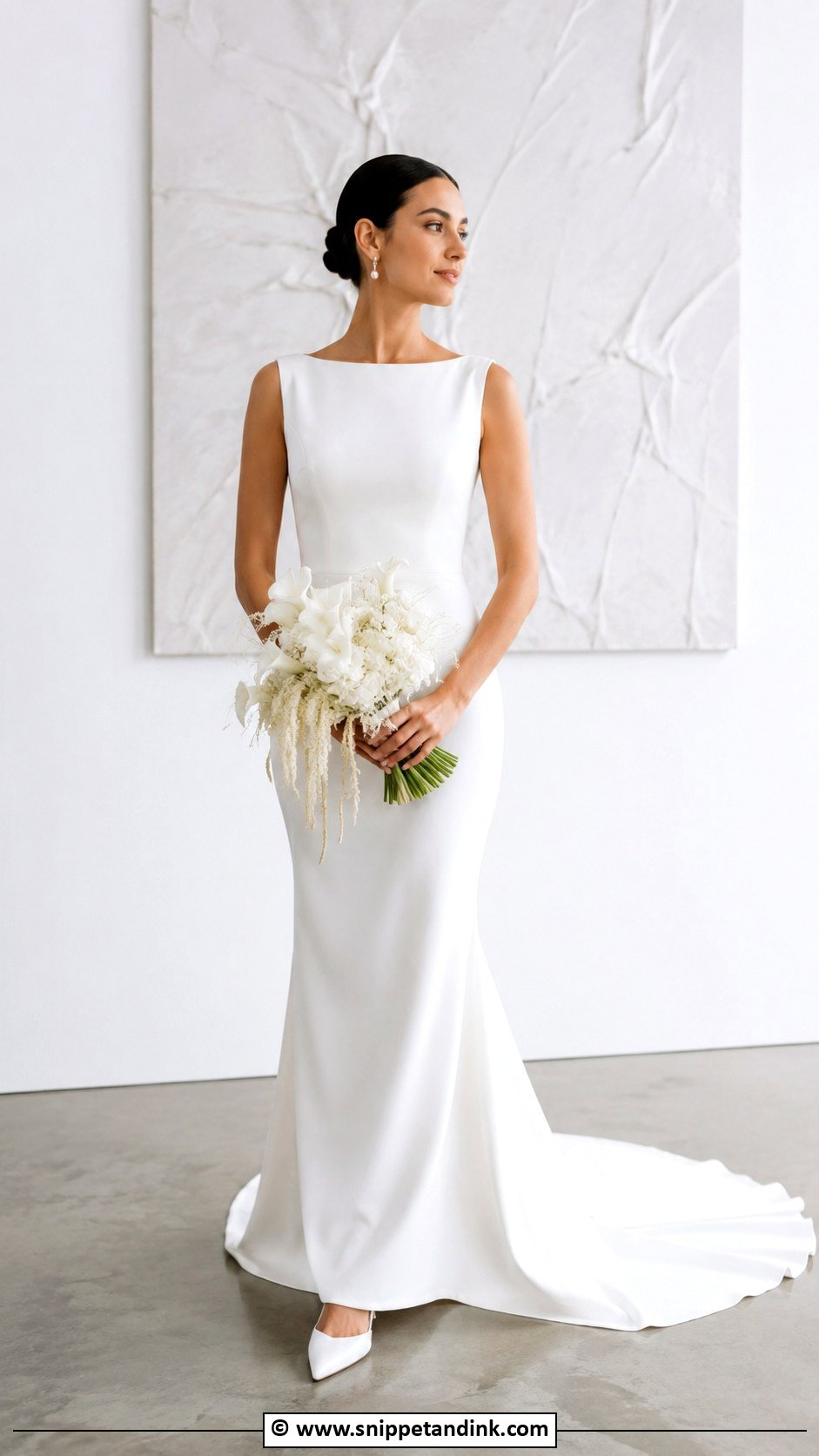 Minimalist Crepe Wedding Dress - Snippet and Ink - 25 Bride 2025 Ideas