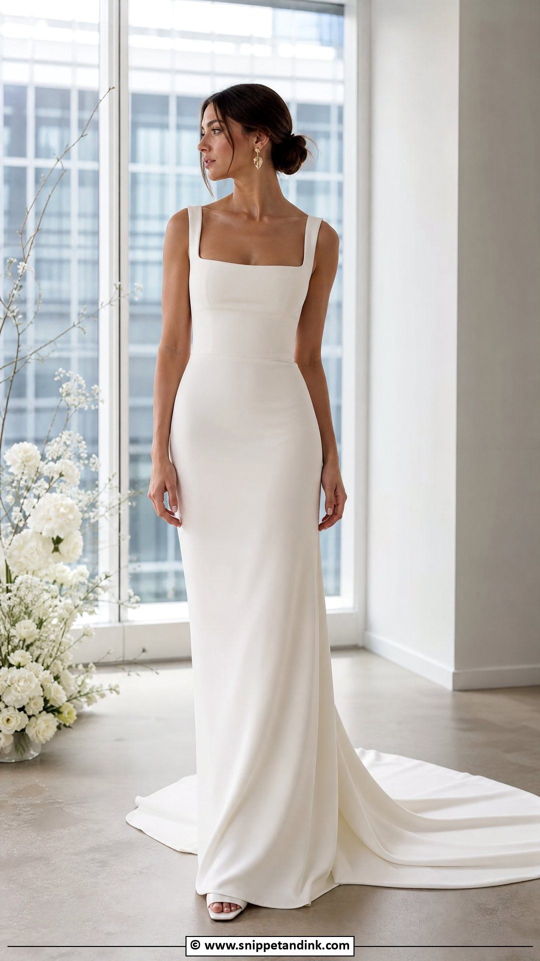 Minimalist Crepe Wedding Gown - Snippet and Ink - 35 Latest Wedding Gowns
