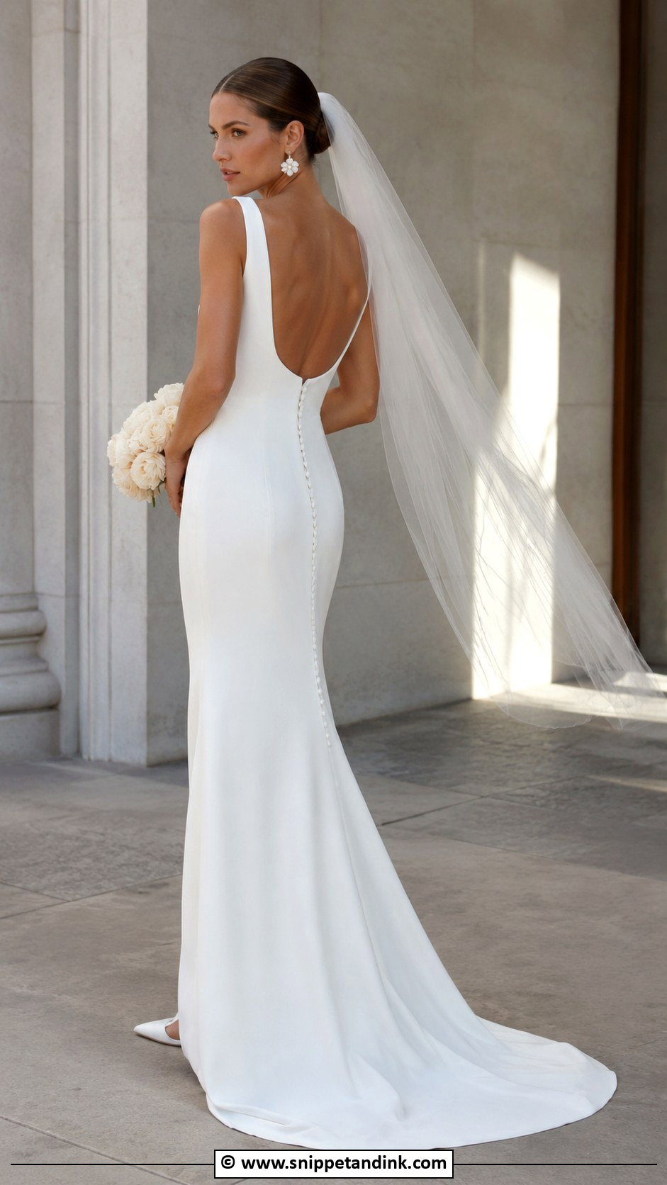 Minimalist Crepe Wedding Gown - Snippet and Ink - 35 Wedding Gown Ideas
