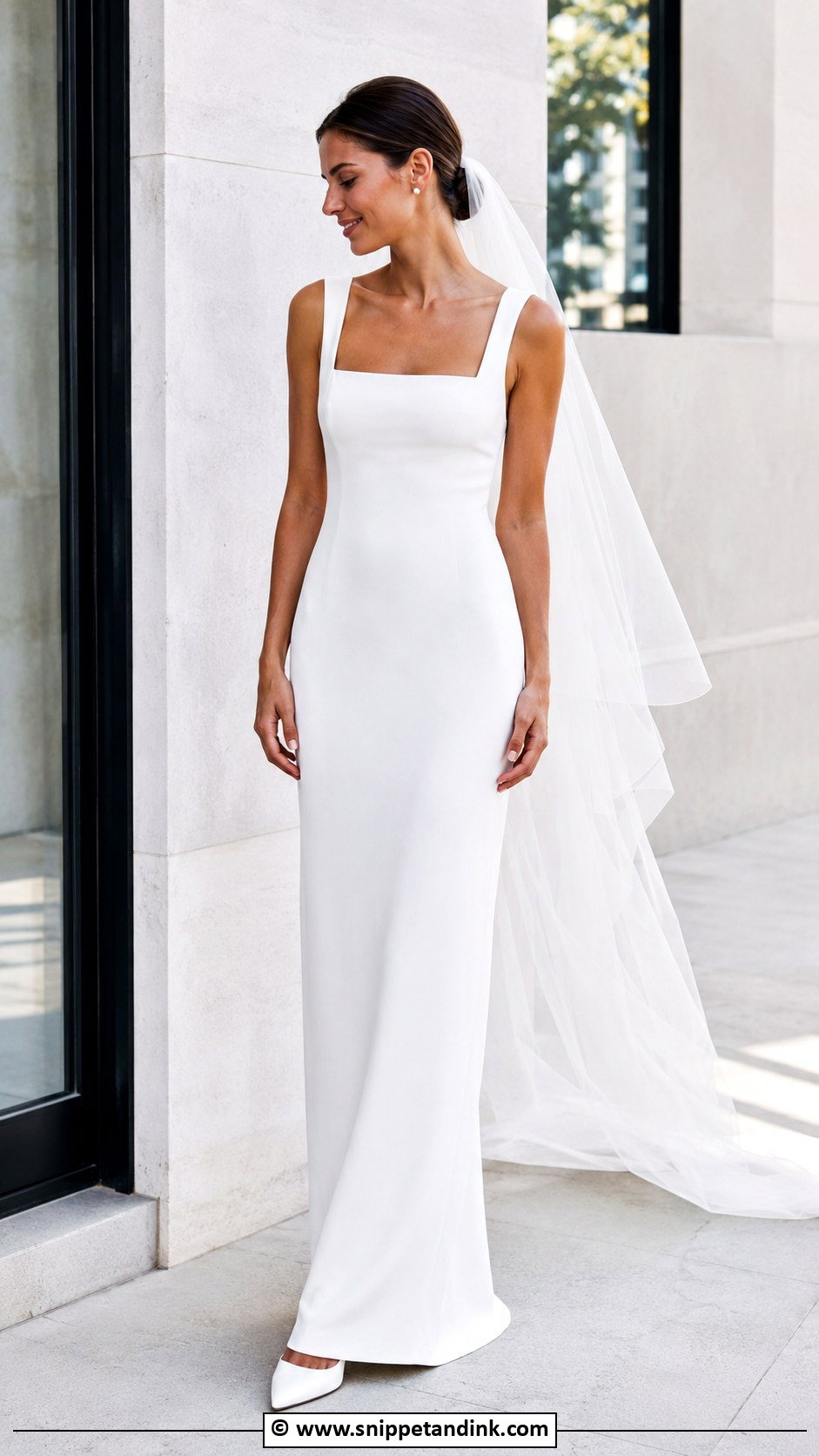 Minimalist Crepe Wedding Gown - Snippet and Ink - 30 Classy Wedding Gown Ideas