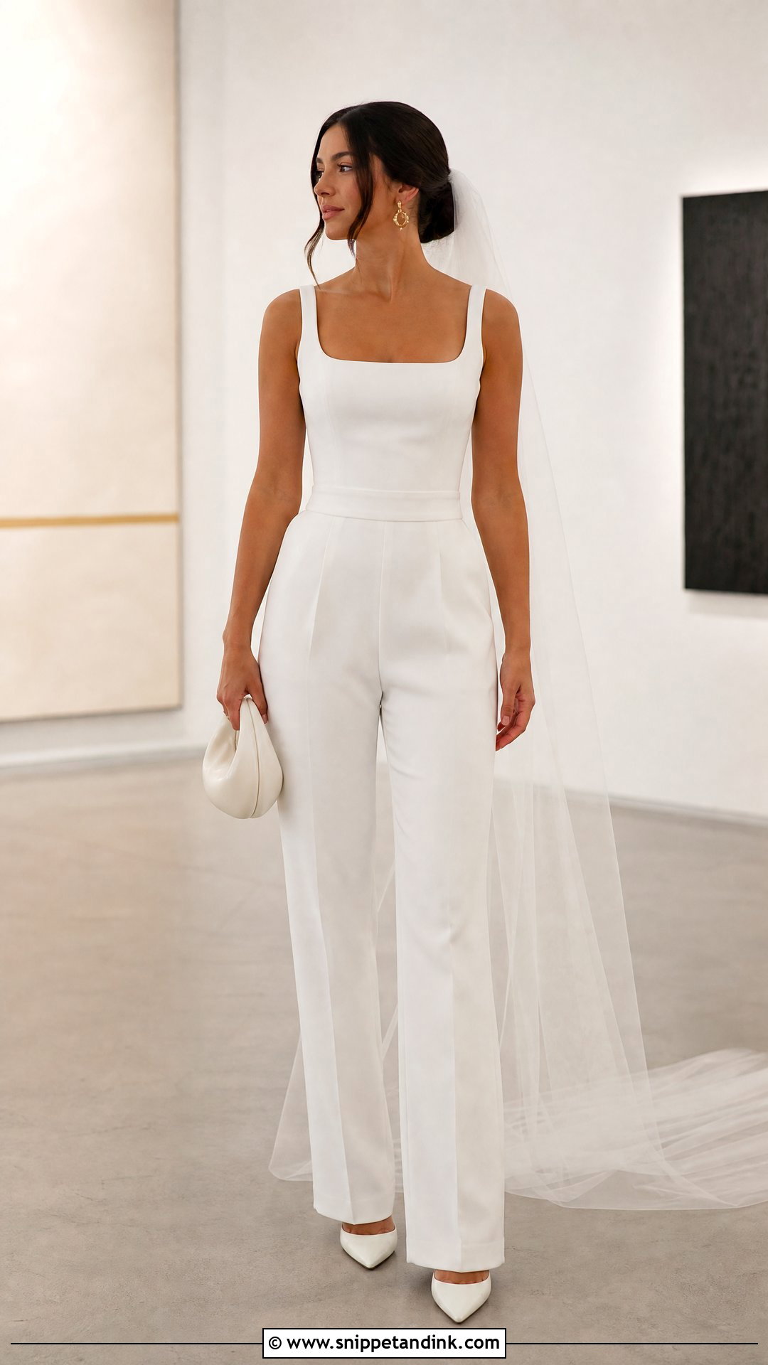 Minimalist Crepe Wedding Jumpsuit - Snippet and Ink - 20 Pants Wedding Dress Ideas