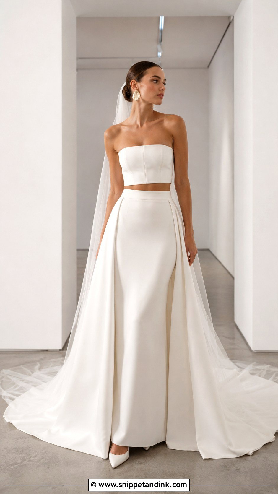 Minimalist Detachable 2 Piece Wedding Dress - Snippet and Ink - 20 Detachable 2 Piece Wedding Dress Ideas