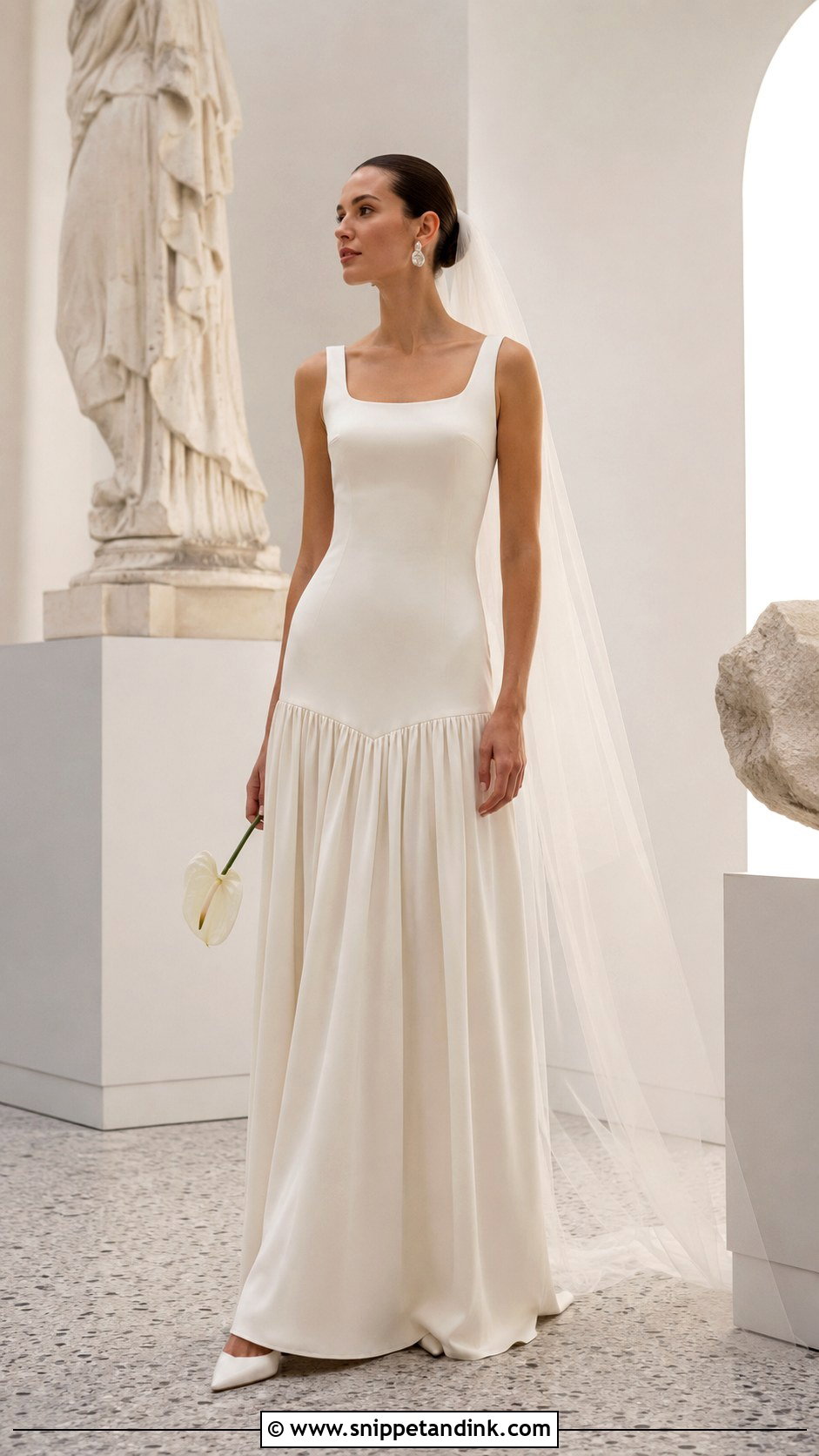 Minimalist Drop Waist Wedding Dress - Snippet and Ink - 20 Dropwaist Wedding Dresses