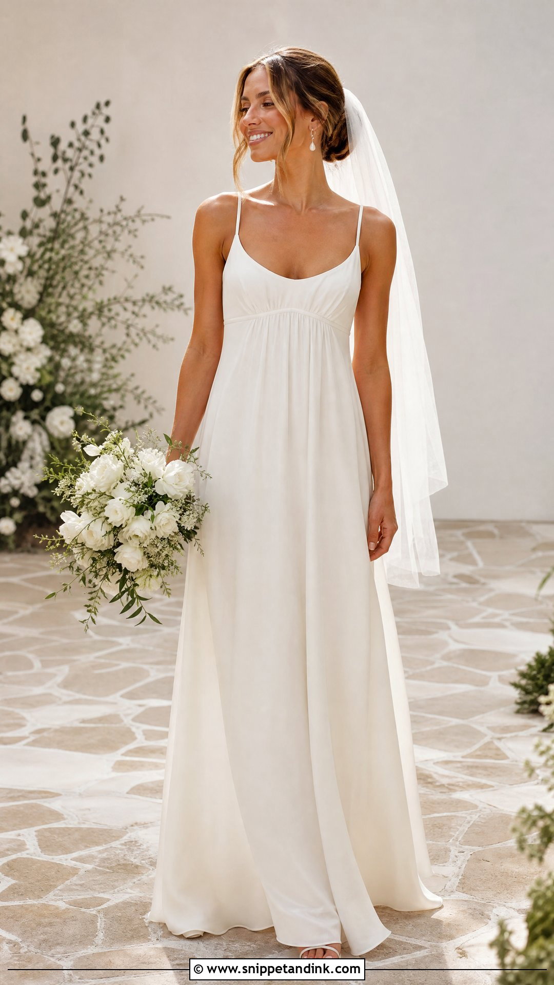 Minimalist Empire Waist Wedding Dress - Snippet and Ink - 20 Minimalist Bride Dress Ideas