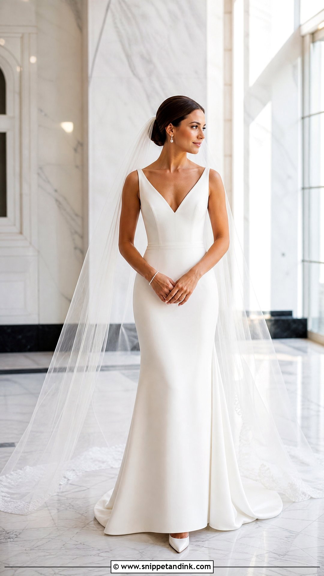 Minimalist Fit And Flare Wedding Dress - Snippet and Ink - 20 Minimalist Bride Dress Ideas
