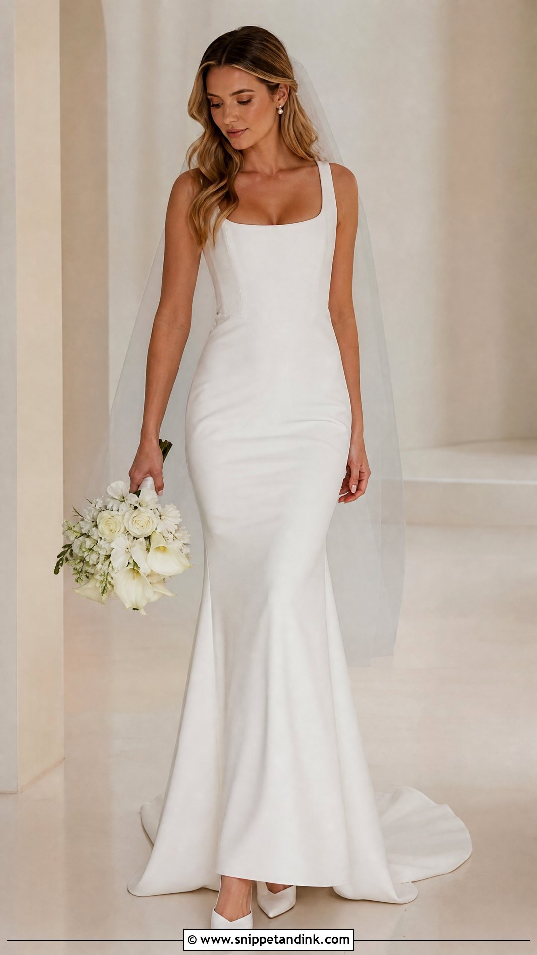 Minimalist Fit And Flare Wedding Dress - Snippet and Ink - 25 Minimalistic Wedding Dress Ideas