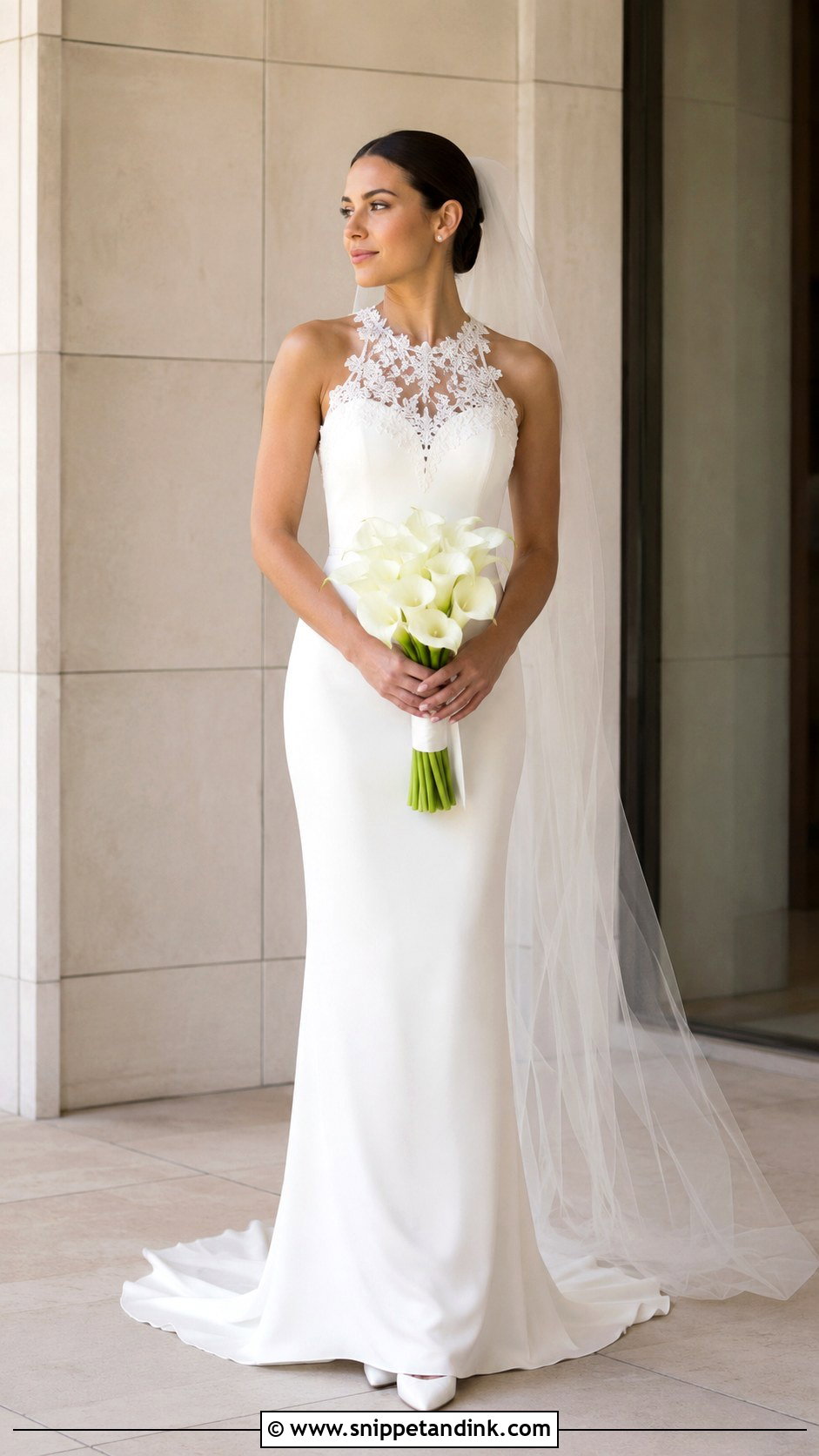 Minimalist Flower Lace Wedding Dress - Snippet and Ink - 20 Flower Lace Wedding Dress Ideas