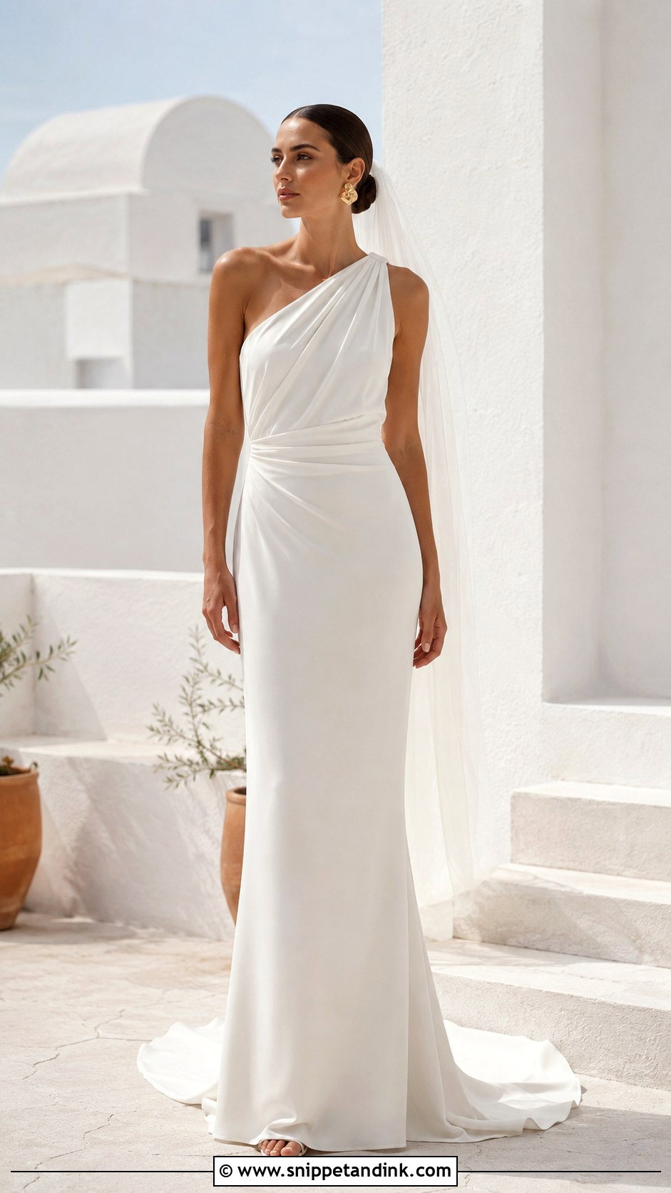 Minimalist Greek Wedding Dress - Snippet and Ink - 20 Greek Wedding Dresses