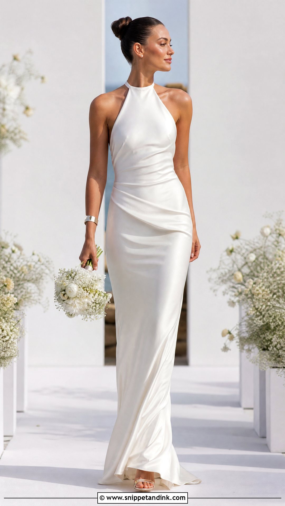 Minimalist Halter Neck Wedding Dress - Snippet and Ink - 20 Minimalist Bride Dress Ideas