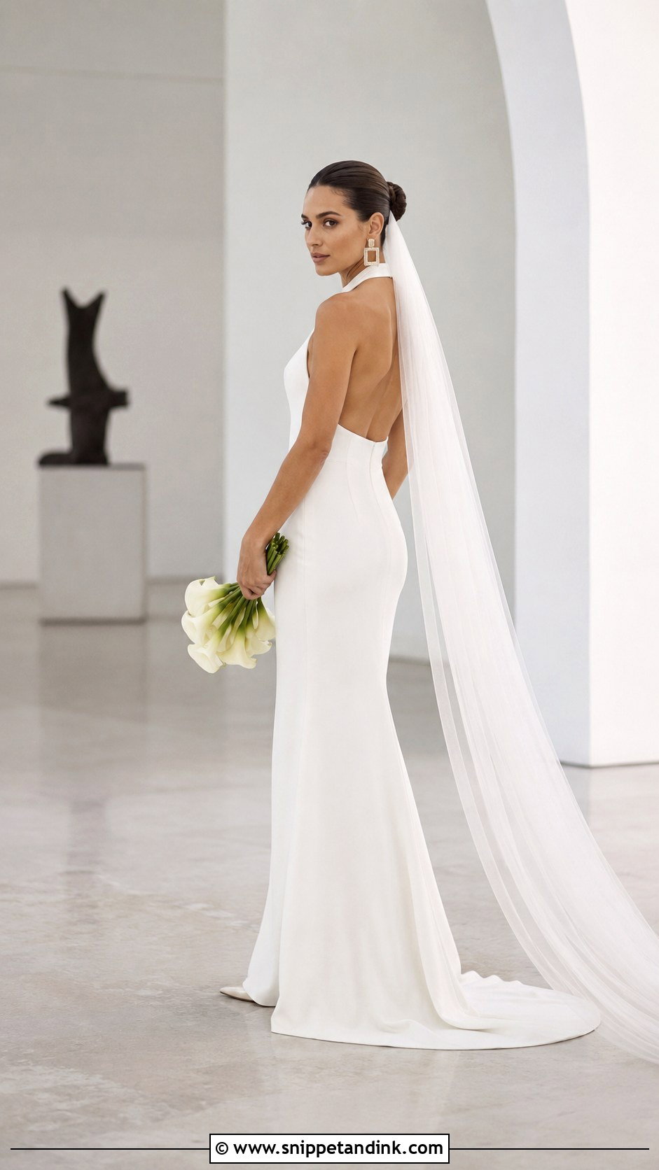 Minimalist Halter Neck Wedding Gown - Snippet and Ink - 20 Halter Neck Wedding Gown Ideas