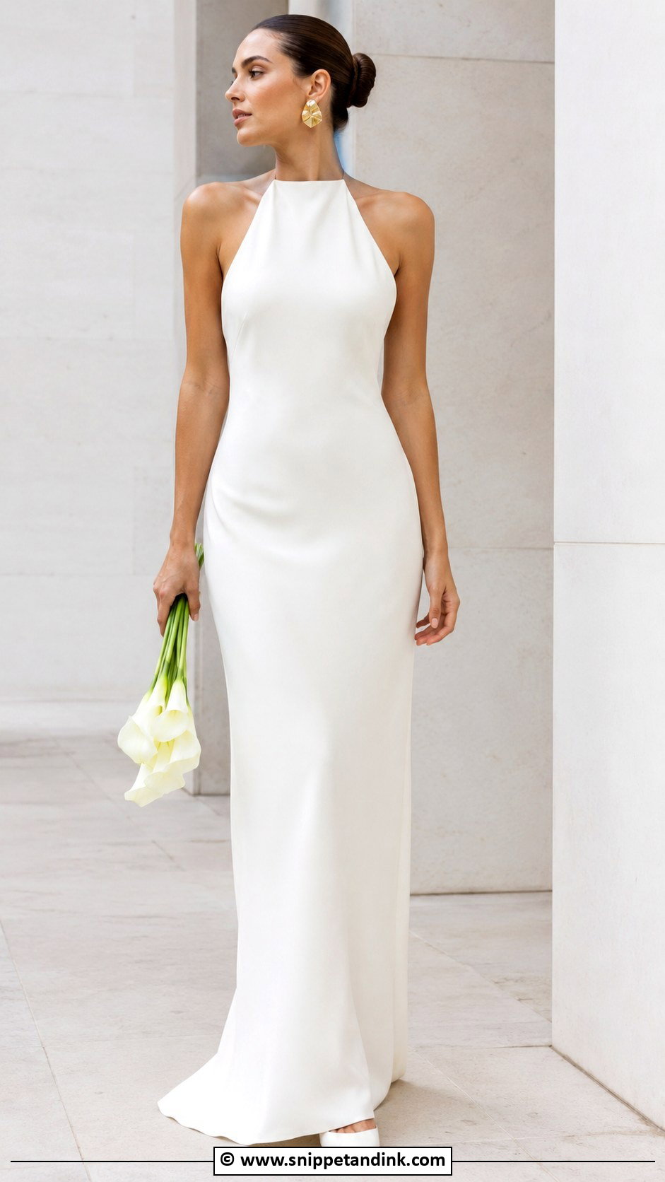 Minimalist Halter Wedding Dress - Snippet and Ink - 25 Halter Top Wedding Dress Ideas