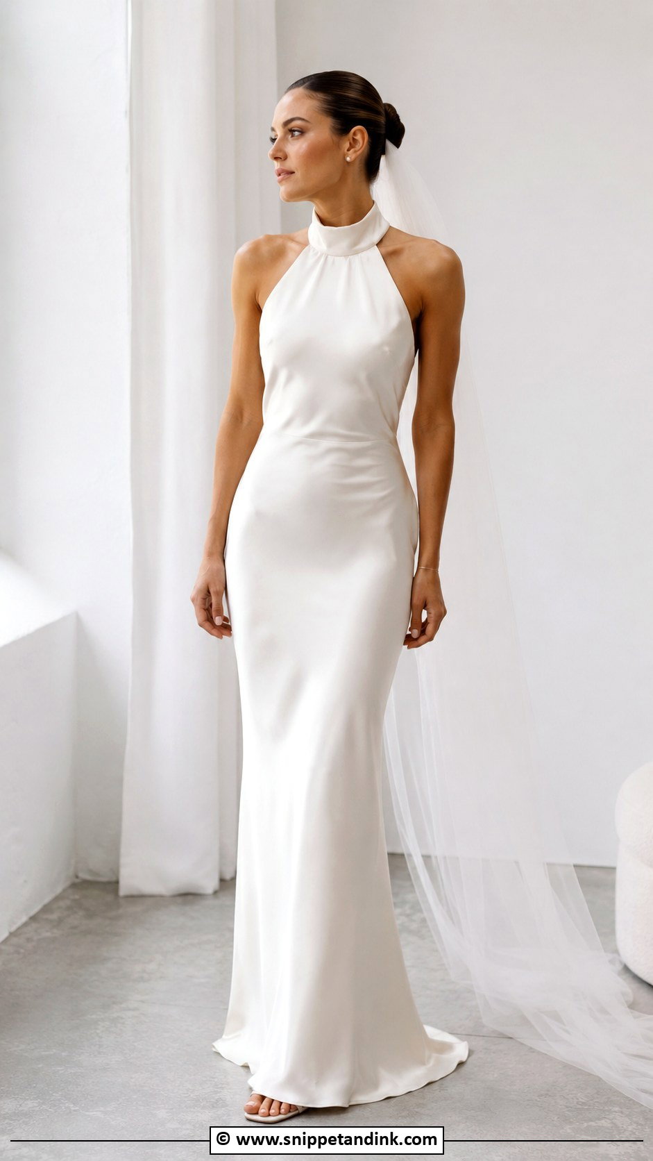 Minimalist Halter Wedding Dress - Snippet and Ink - 30 Halter Neck Wedding Dress Ideas