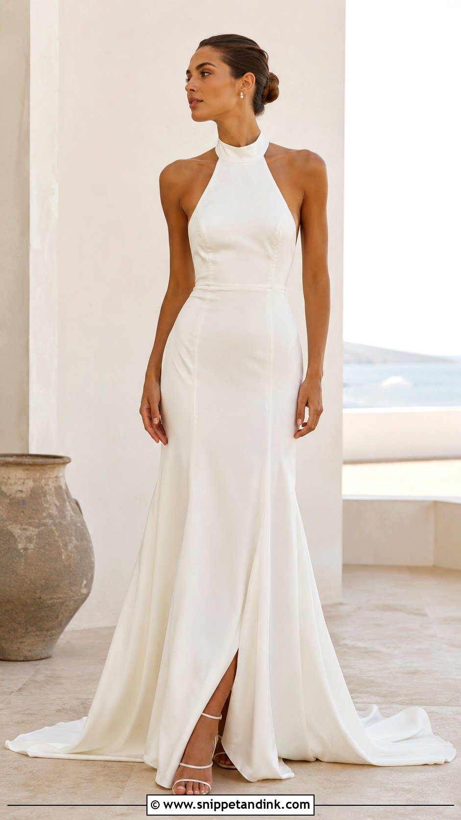 Minimalist Halter Wedding Dress - Snippet and Ink - 25 Minimalist Wedding Dress Ideas