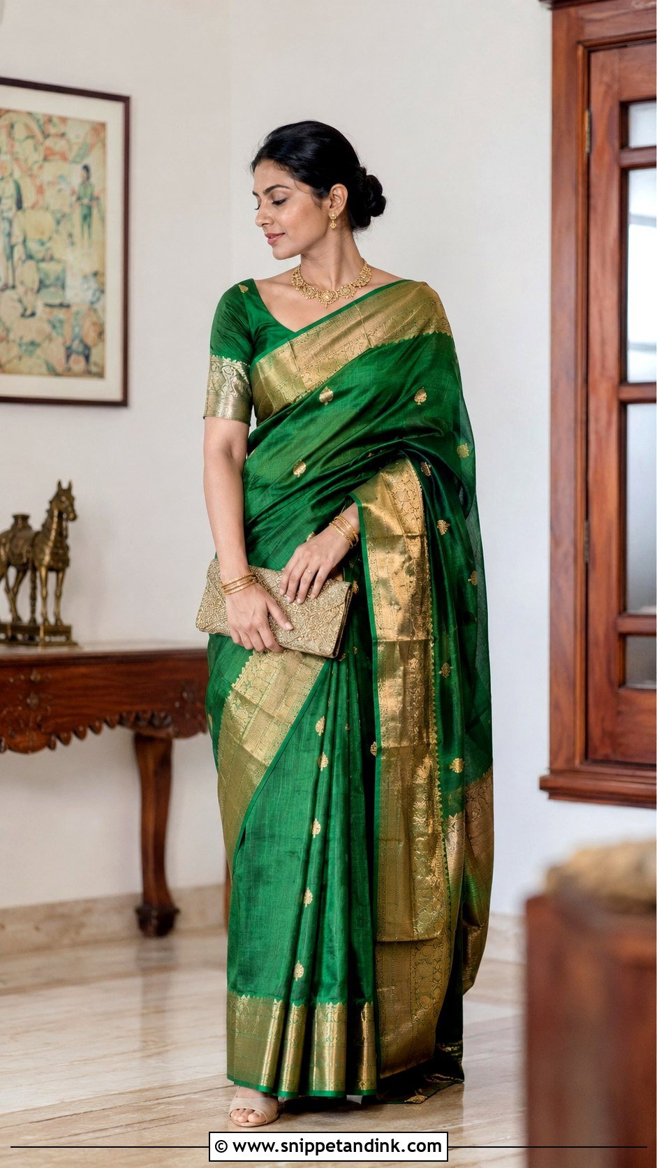 Minimalist Heirloom Saree Bride - Snippet and Ink - 20 Minimalist Indian Bride Ideas