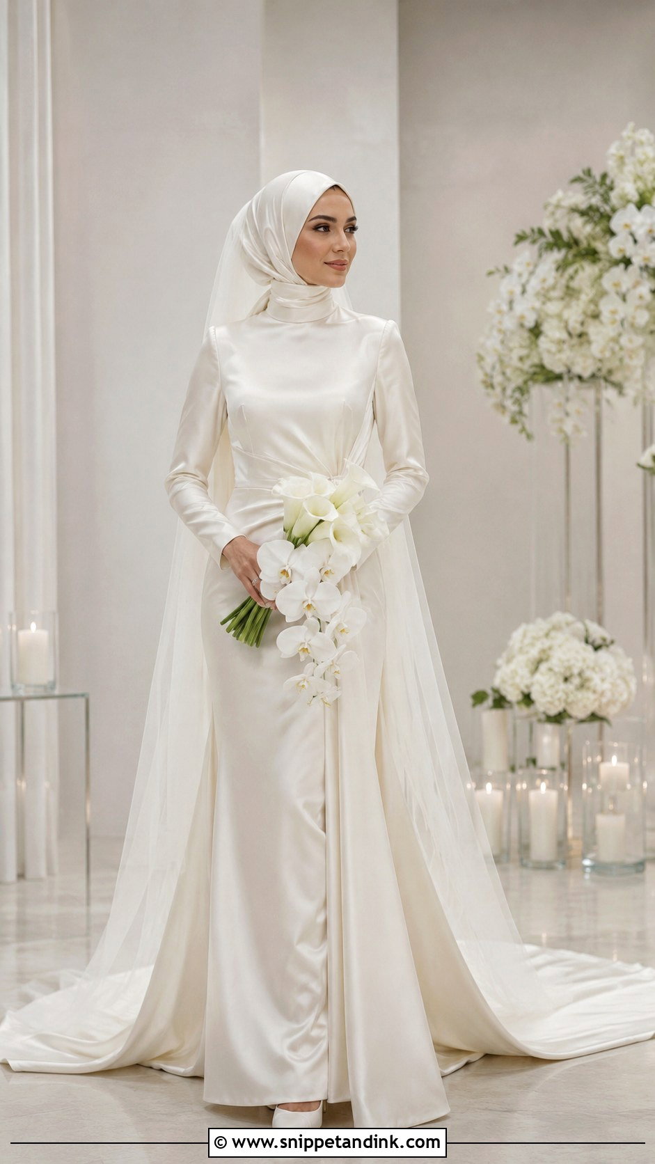 Minimalist Hijab Wedding Dress - Snippet and Ink - 25 Elegant Hijab Wedding Dress Ideas