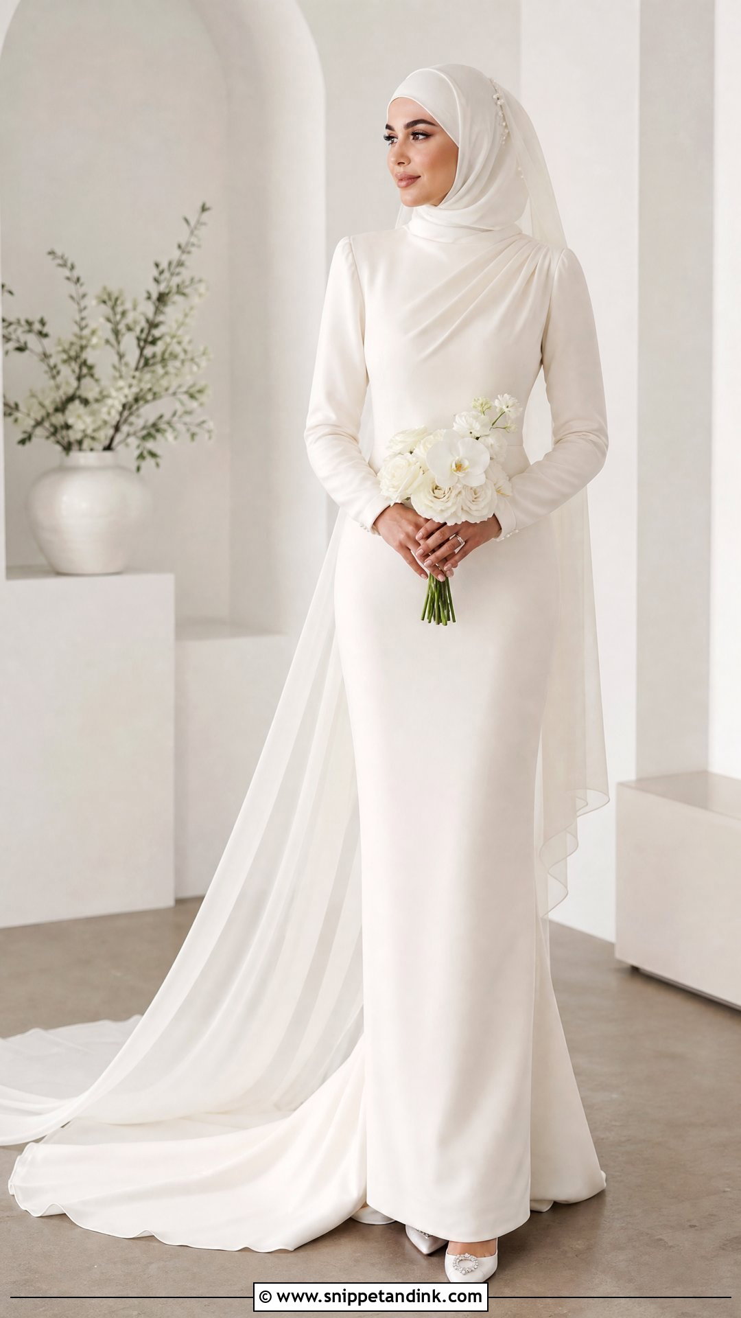 Minimalist Hijab Wedding Dress - Snippet and Ink - 25 Modest Wedding Dresses Hijab