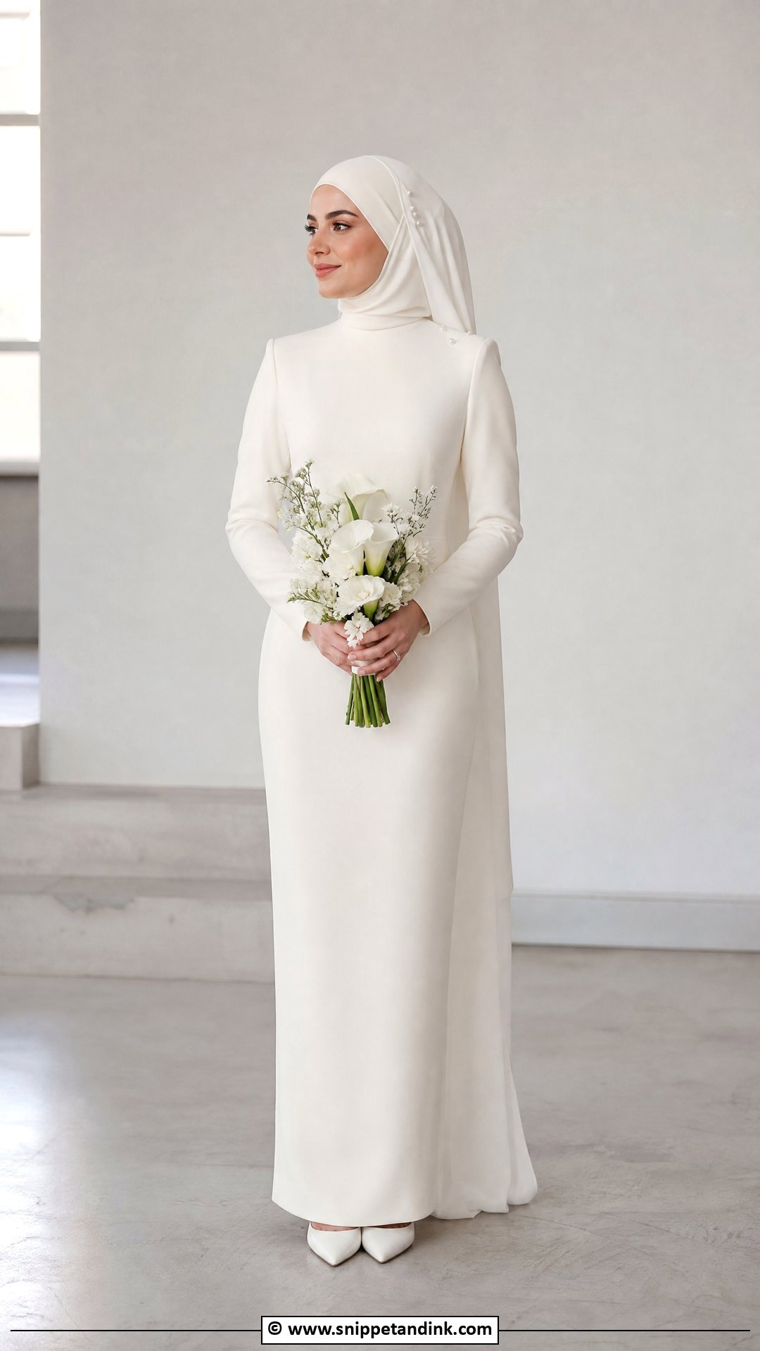 Minimalist Hijab Wedding Dress - Snippet and Ink - 35 Hijab Wedding Dresses