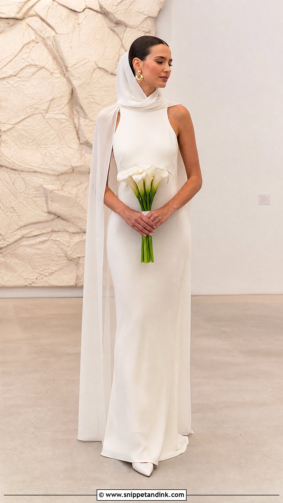 Minimalist Hooded Wedding Dress - Snippet and Ink - 20 Wedding Dress with Hood Ideas