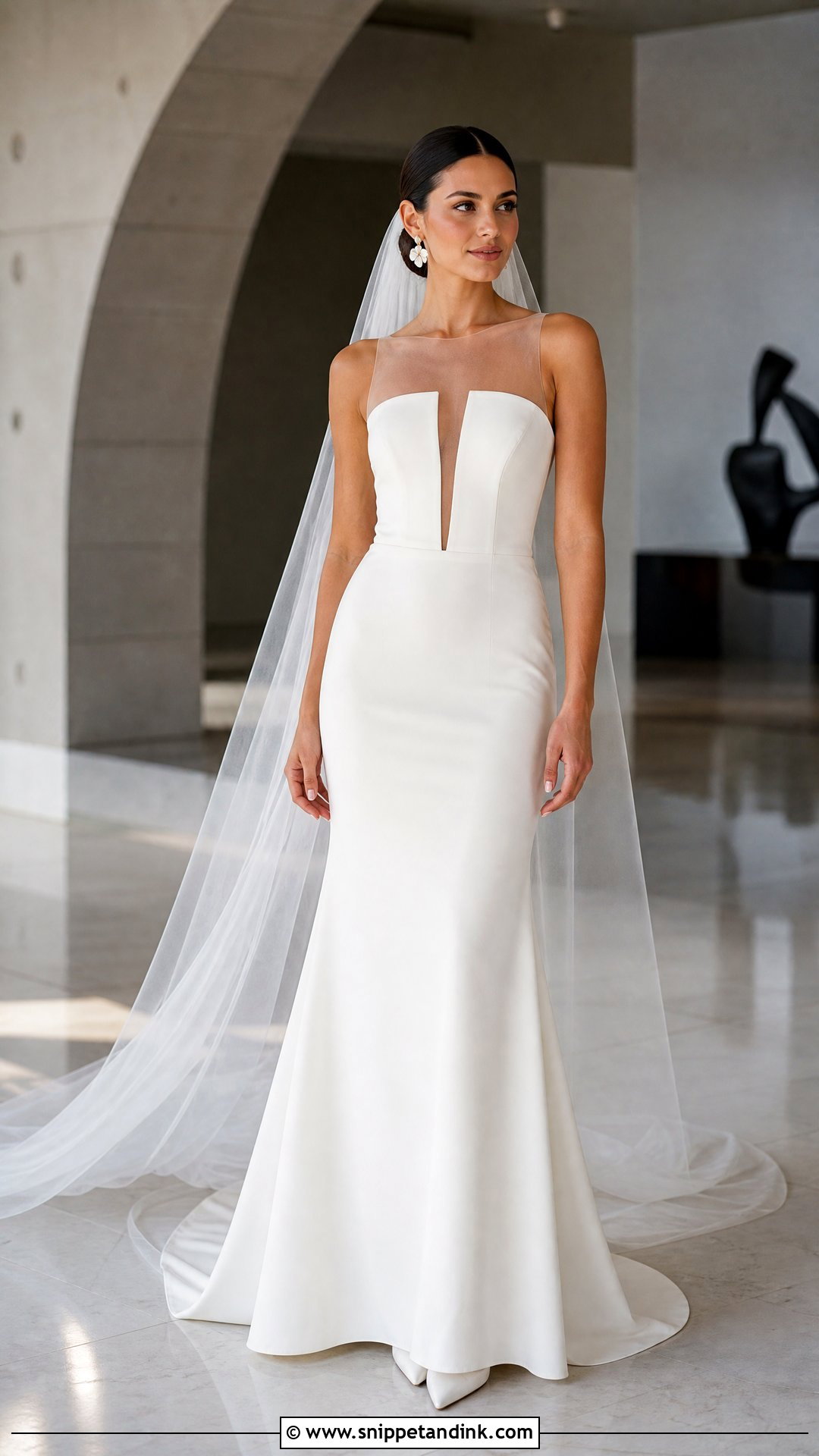 Minimalist Illusion Wedding Dress - Snippet and Ink - 20 Illusion Wedding Dress Ideas