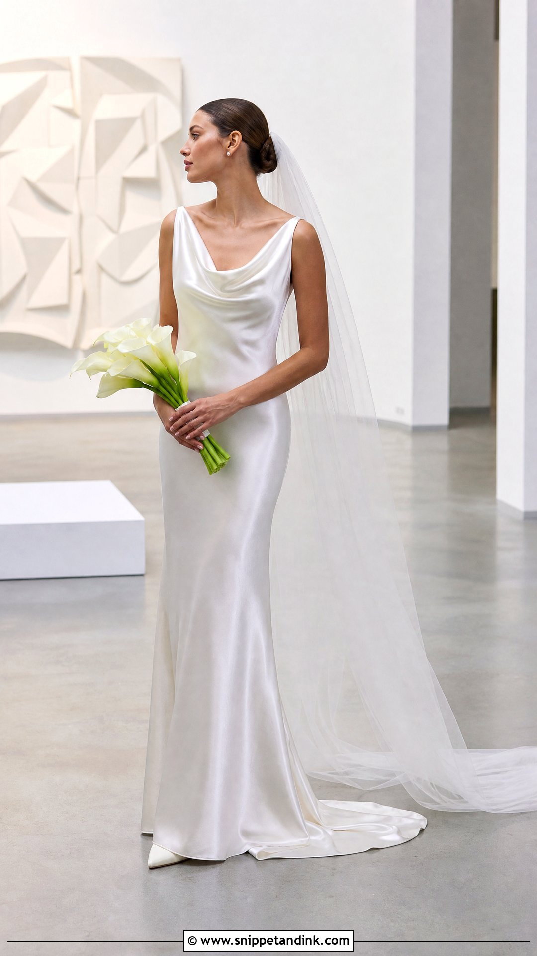 Minimalist Iridescent Satin Wedding Dress - Snippet and Ink - 25 Iridescent Wedding Dress Ideas