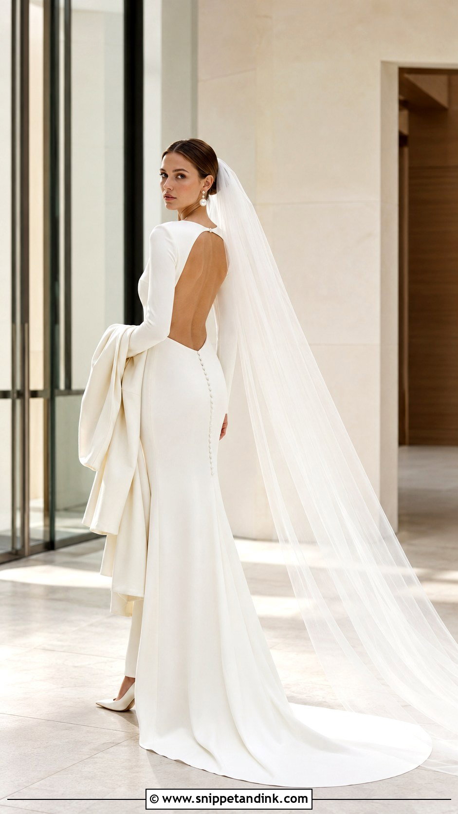 Minimalist Irish Crepe Wedding Dress - Snippet and Ink - 20 Irish Wedding Dress Ideas