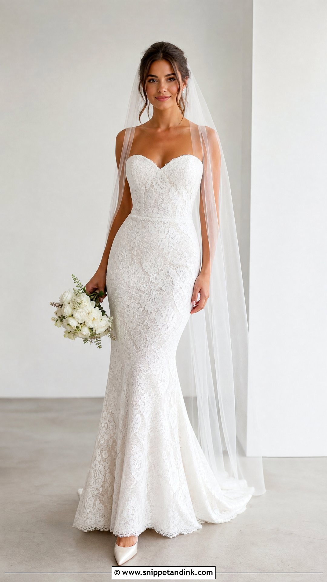 Minimalist Lace Mermaid Wedding Dress - Snippet and Ink - 20 Lace Mermaid Wedding Dresses
