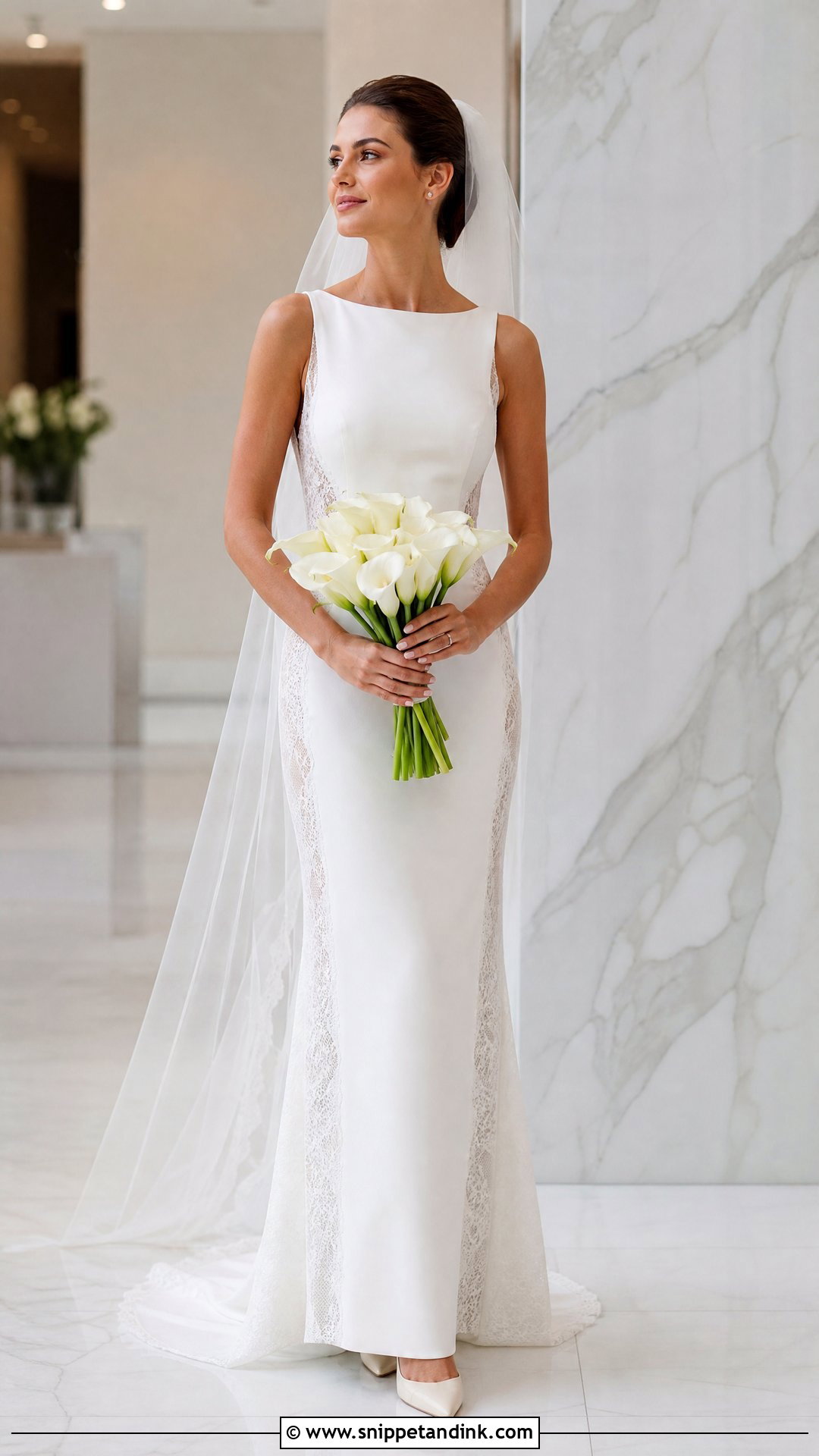 Minimalist Lace Sheath Wedding Dress - Snippet and Ink - 20 Lace Sheath Wedding Dress Ideas