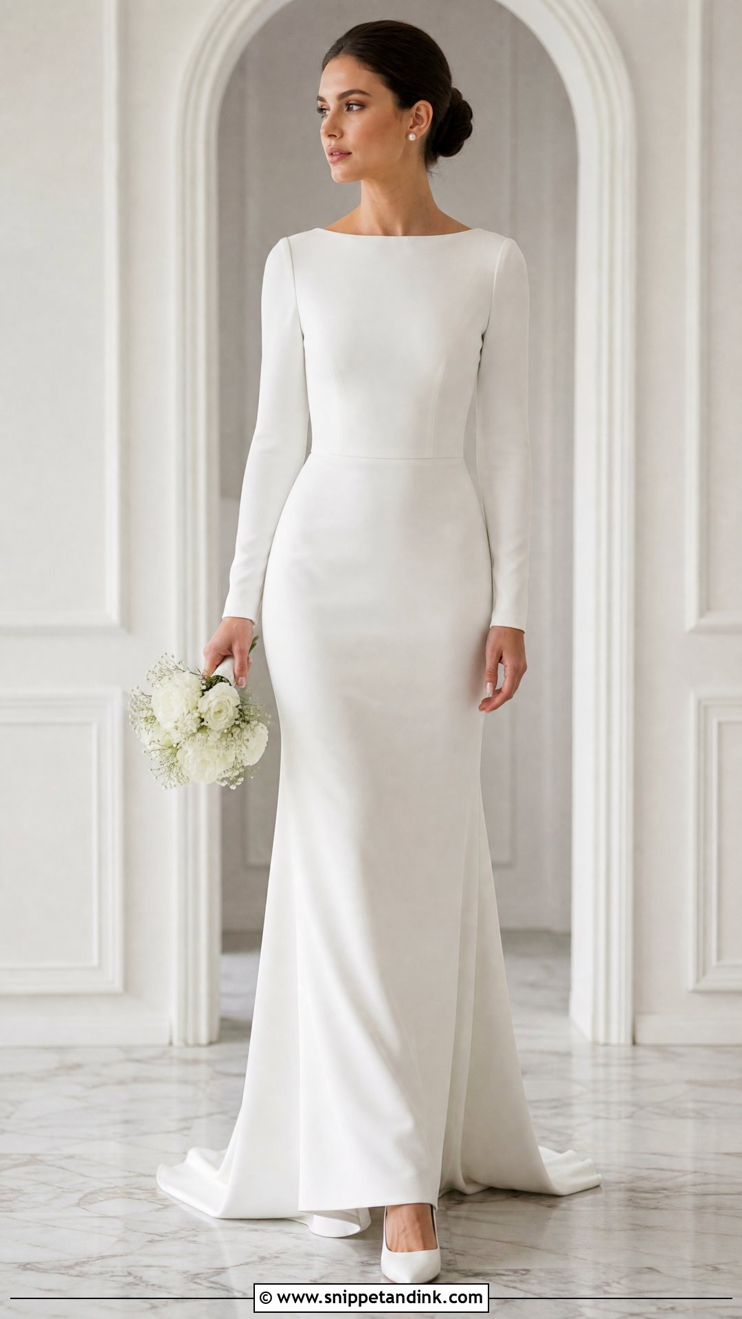 Minimalist Long Sleeve Wedding Dress - Snippet and Ink - 25 Minimalistic Wedding Dress Ideas