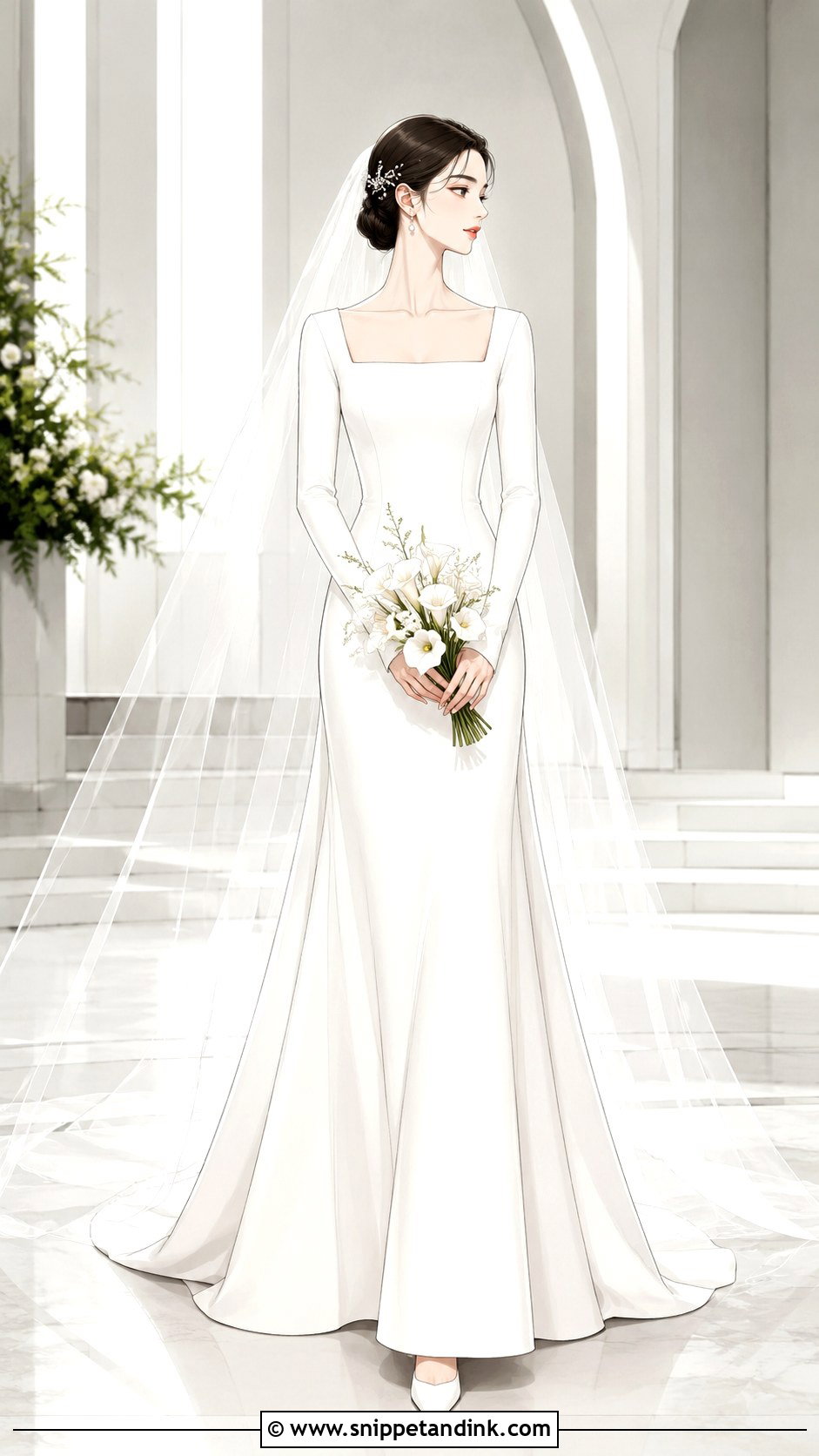 Minimalist Manhwa Wedding Dress - Snippet and Ink - 20 Manhwa Wedding Dress Ideas