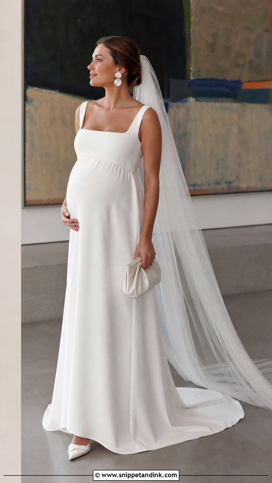 Minimalist Maternity Wedding Gown - Snippet and Ink - 20 Wedding Gown for Pregnant Brides Ideas